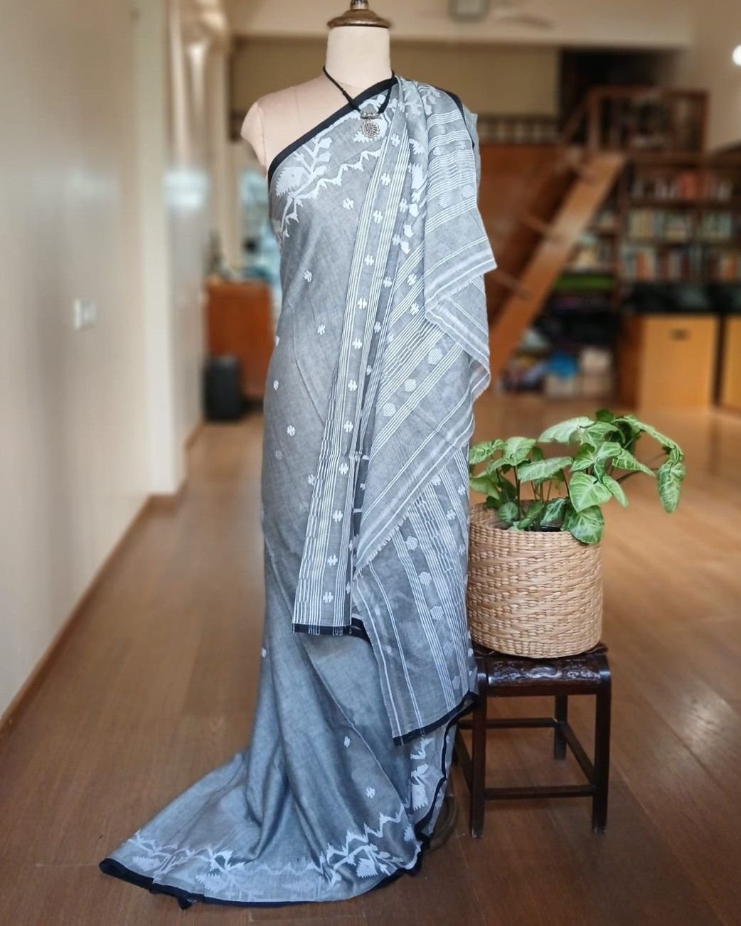 Soft Cotton Jamdani Handweave from Phulia – (JCHS0014) - Image 6