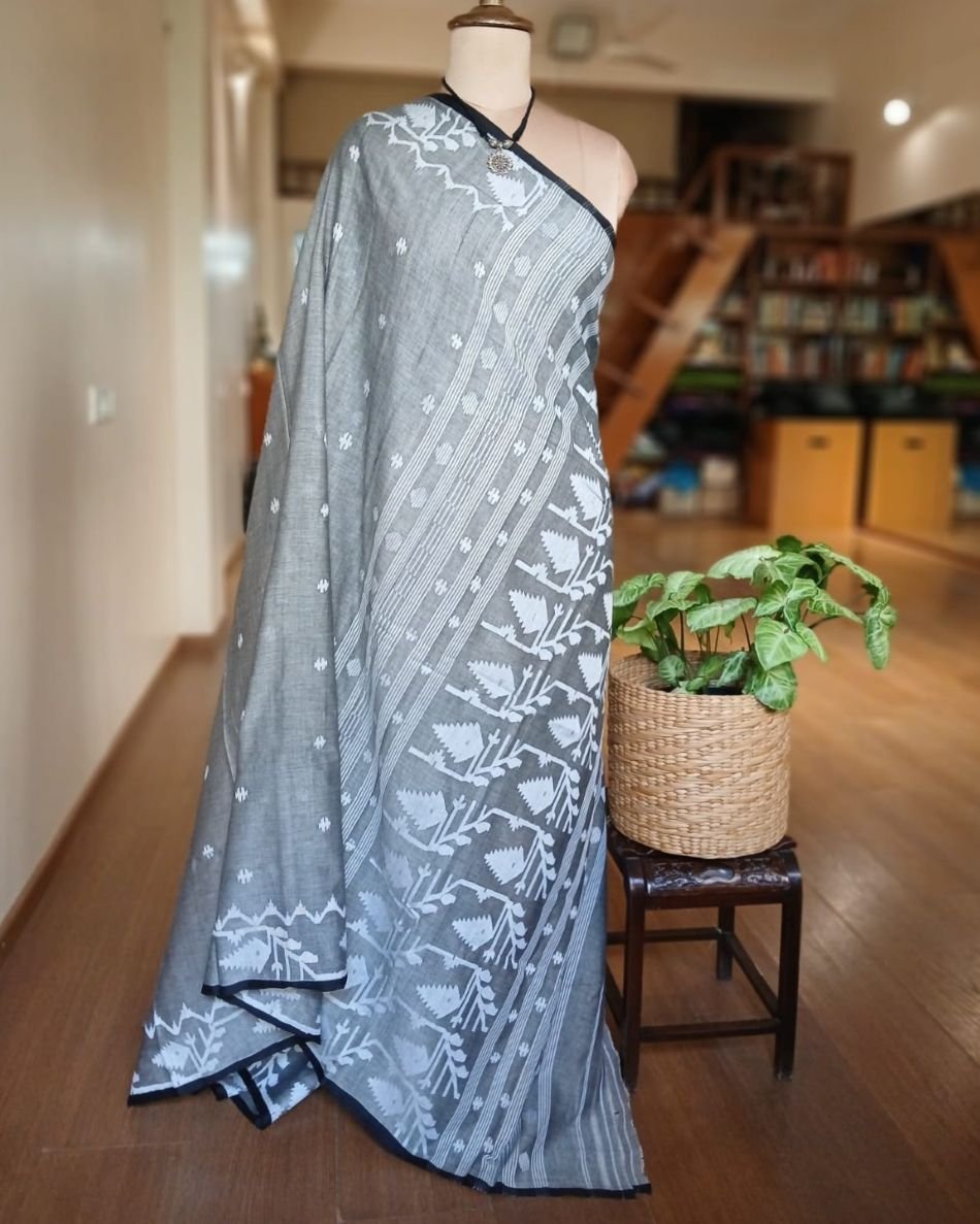 Soft Cotton Jamdani Handweave from Phulia – (JCHS0014) - Image 8