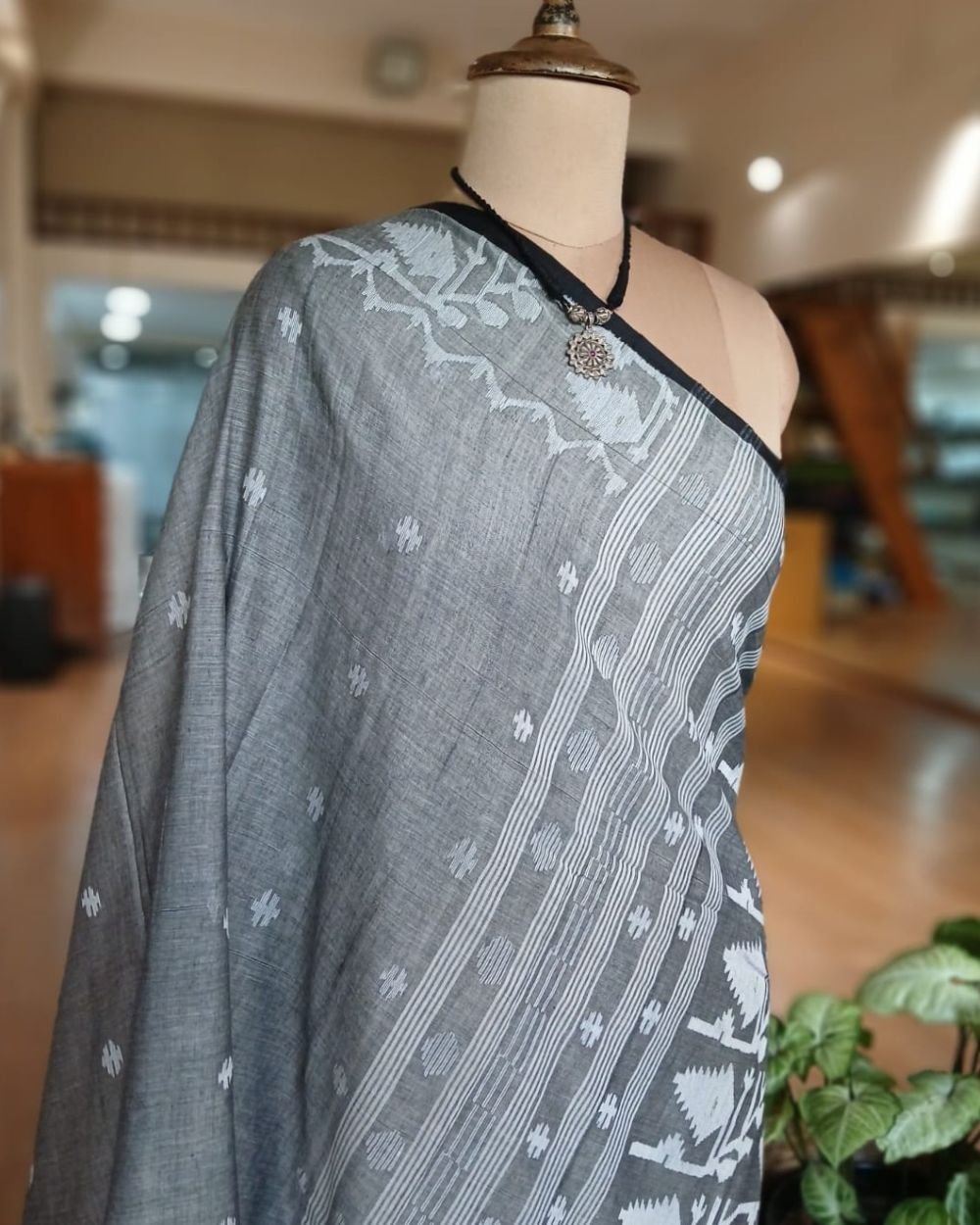 Soft Cotton Jamdani Handweave from Phulia – (JCHS0014) - Image 9