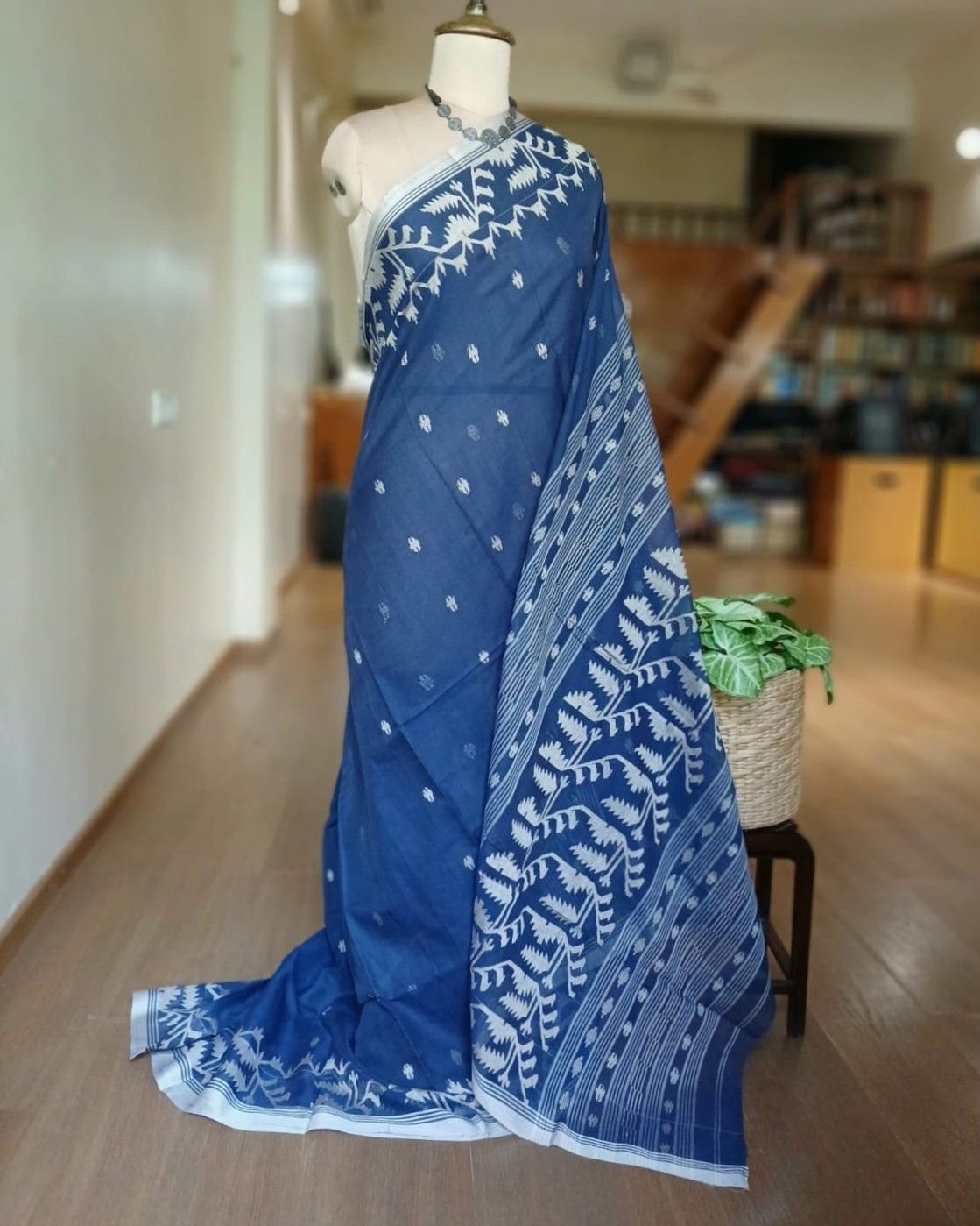 Soft Cotton Jamdani Handweave from Phulia – (JCHS0021) - Image 2