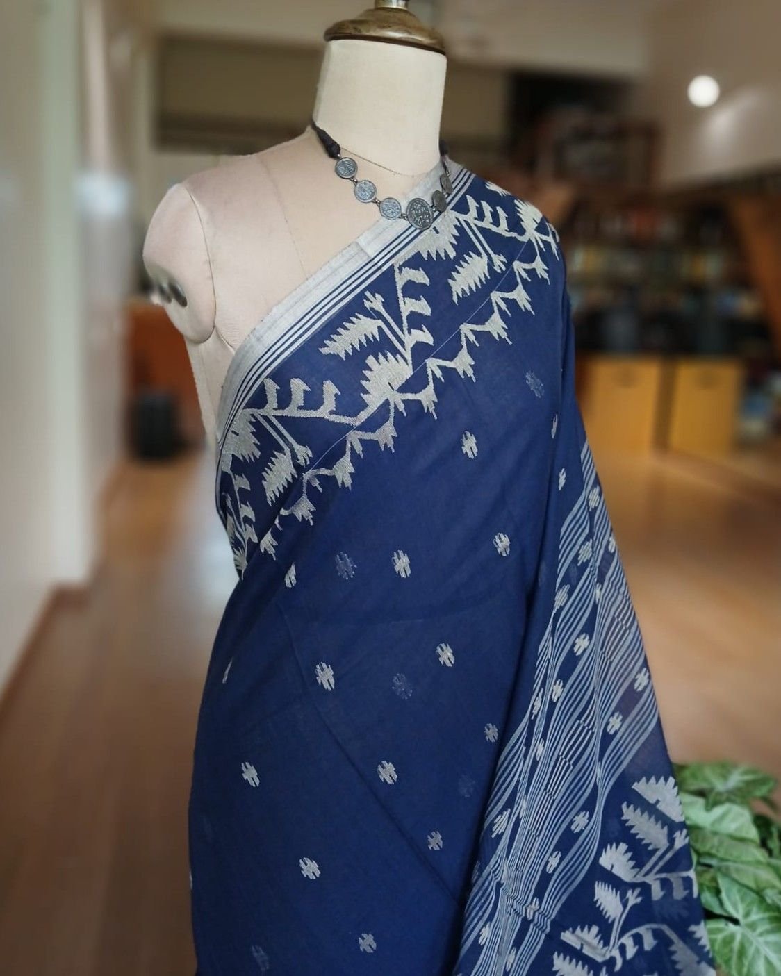 Soft Cotton Jamdani Handweave from Phulia – (JCHS0021) - Image 3