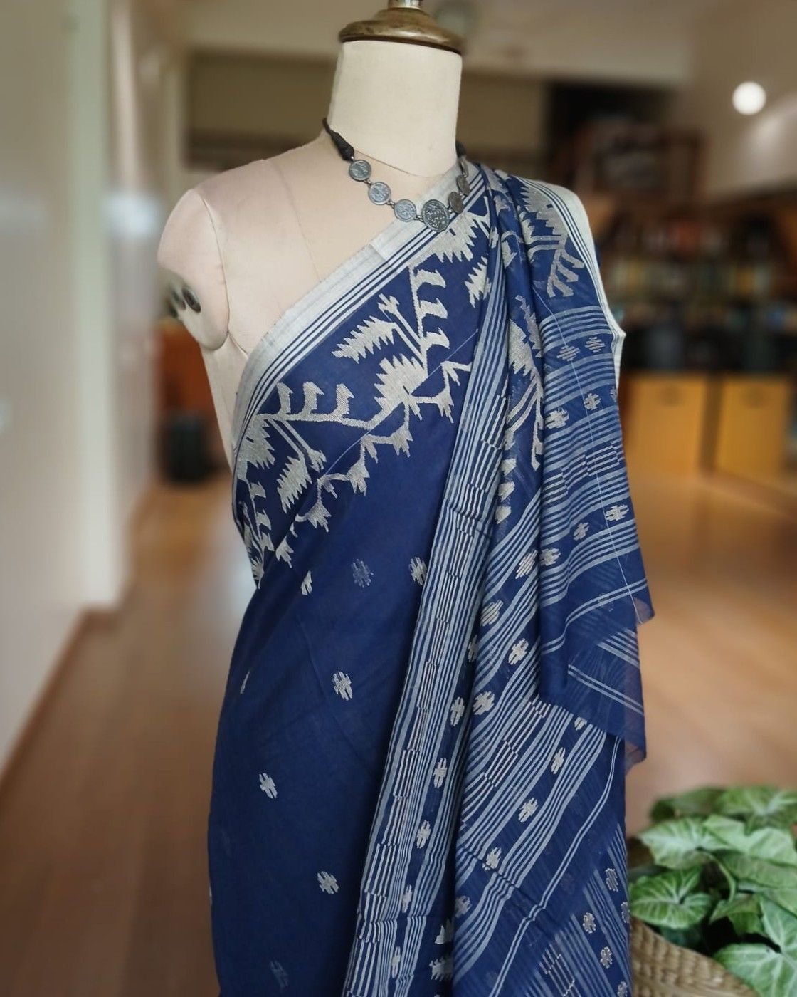 Soft Cotton Jamdani Handweave from Phulia – (JCHS0021) - Image 7