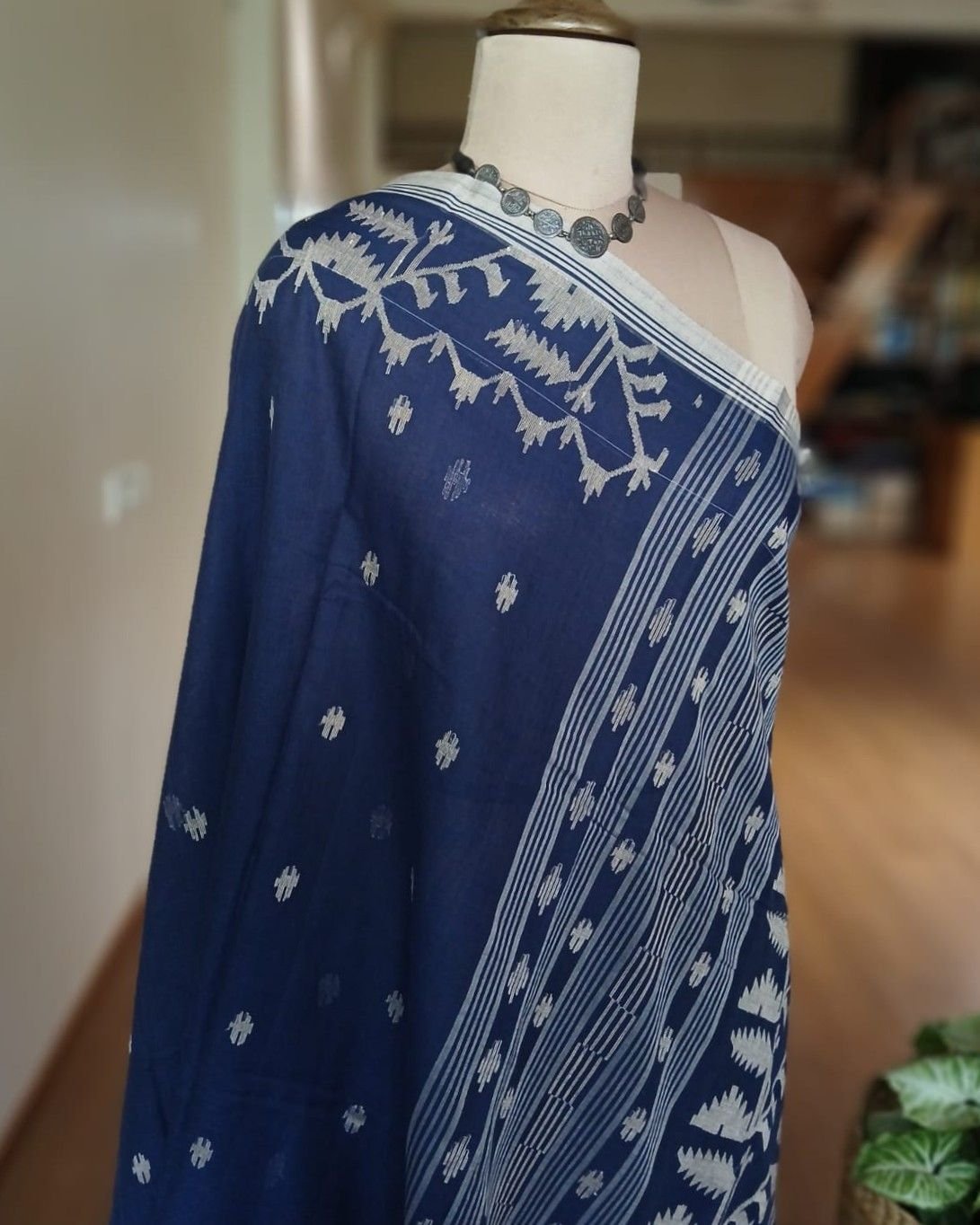 Soft Cotton Jamdani Handweave from Phulia – (JCHS0021) - Image 9