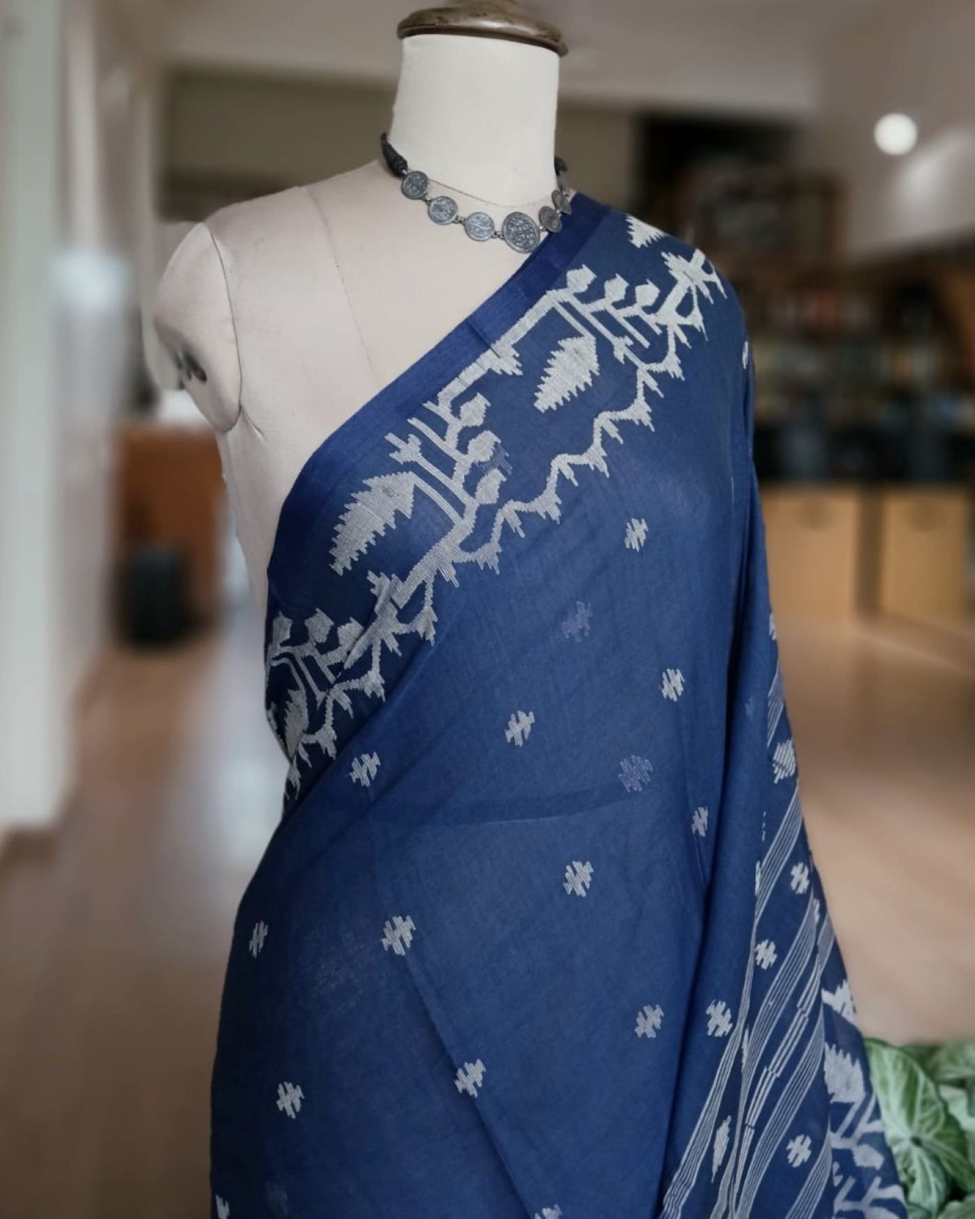 Soft Cotton Jamdani Handweave from Phulia – (JCHS0023) - Image 3