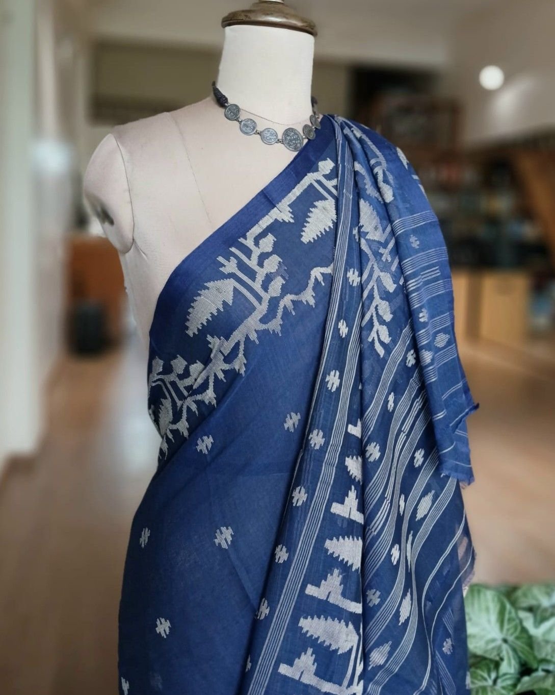Soft Cotton Jamdani Handweave from Phulia – (JCHS0023) - Image 7