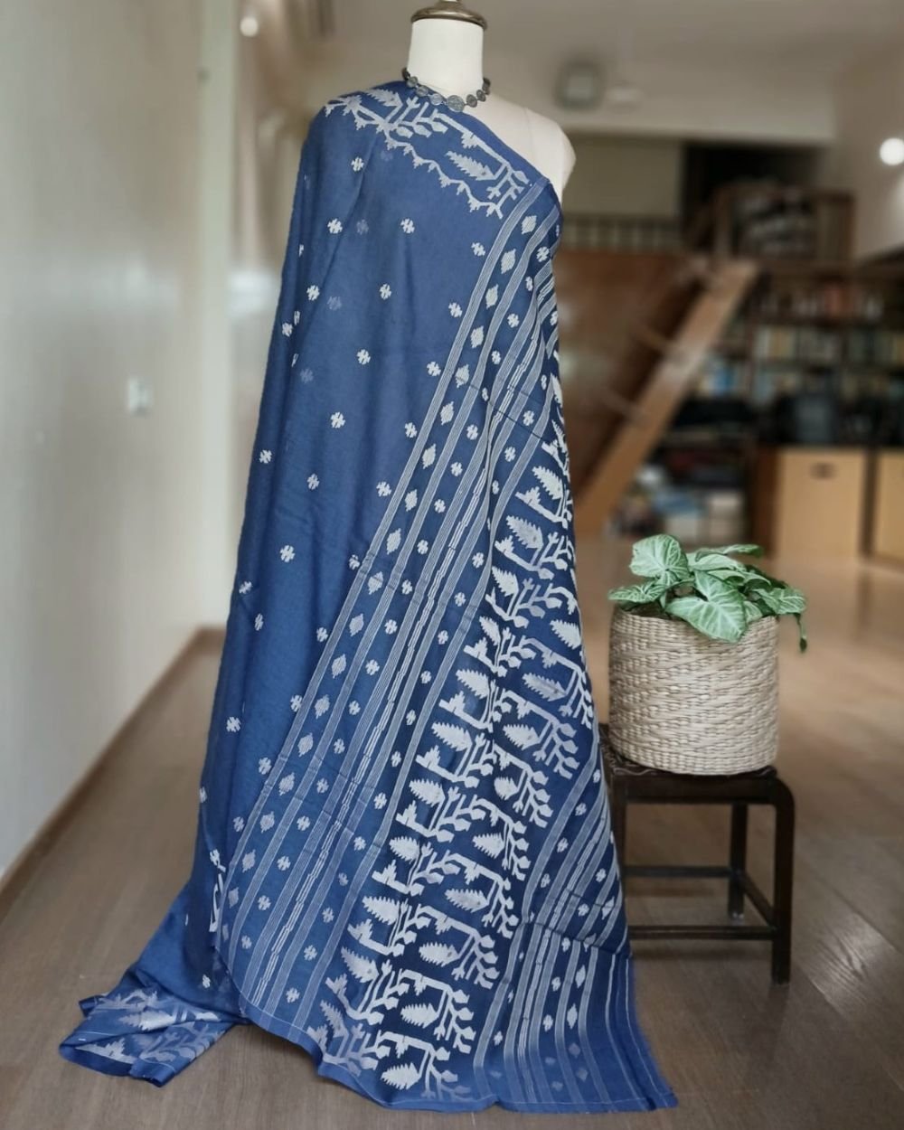 Soft Cotton Jamdani Handweave from Phulia – (JCHS0023) - Image 8