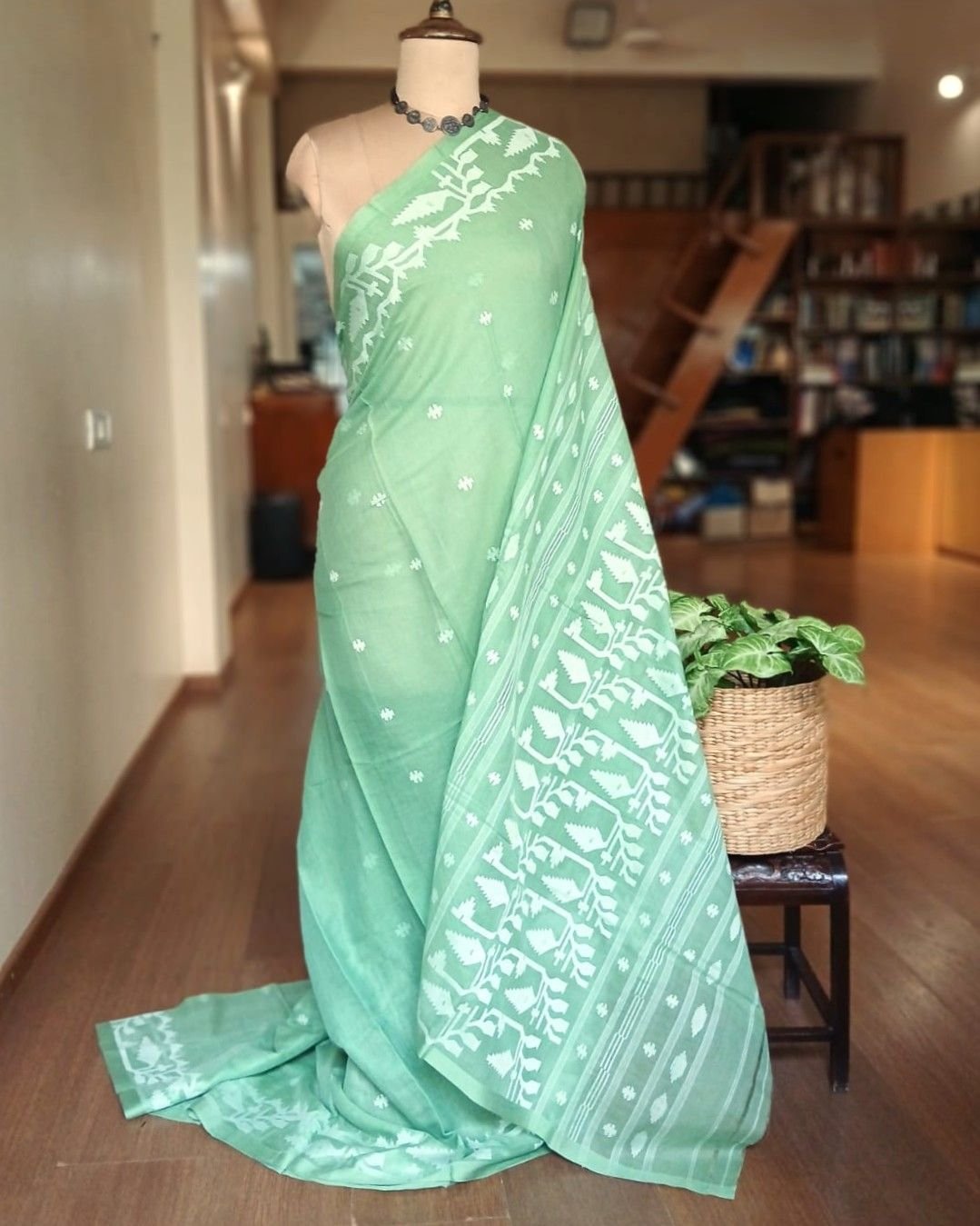 Soft Cotton Jamdani Handweave from Phulia – (JCHS0025) - Image 2