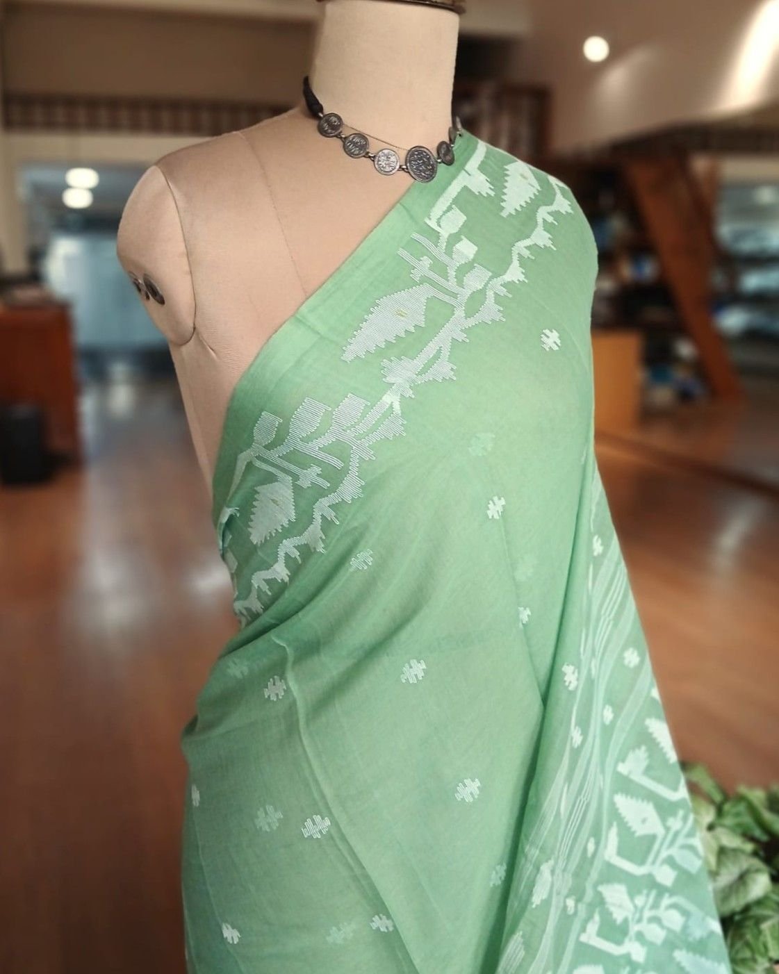 Soft Cotton Jamdani Handweave from Phulia – (JCHS0025) - Image 3
