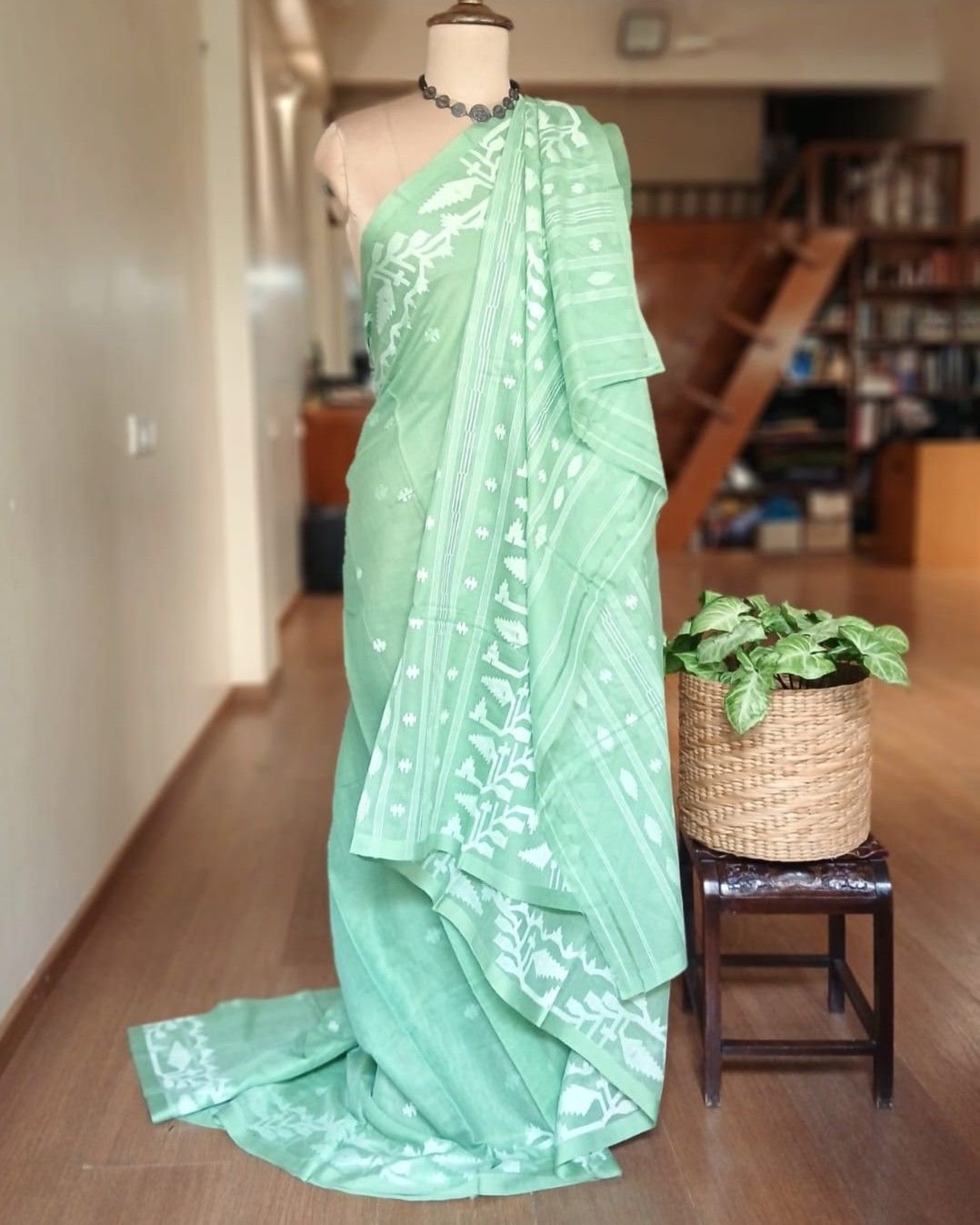 Soft Cotton Jamdani Handweave from Phulia – (JCHS0025) - Image 6