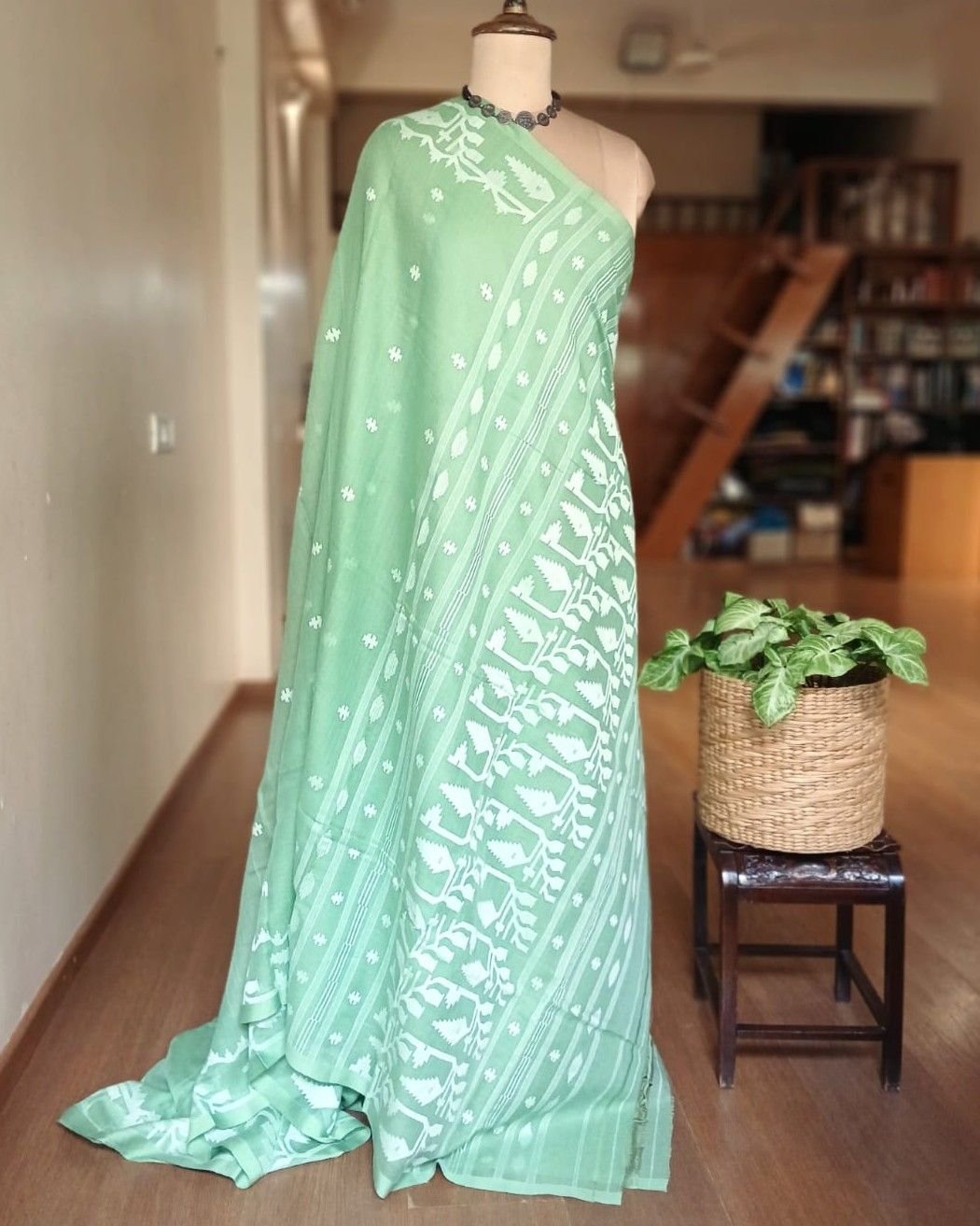 Soft Cotton Jamdani Handweave from Phulia – (JCHS0025) - Image 8