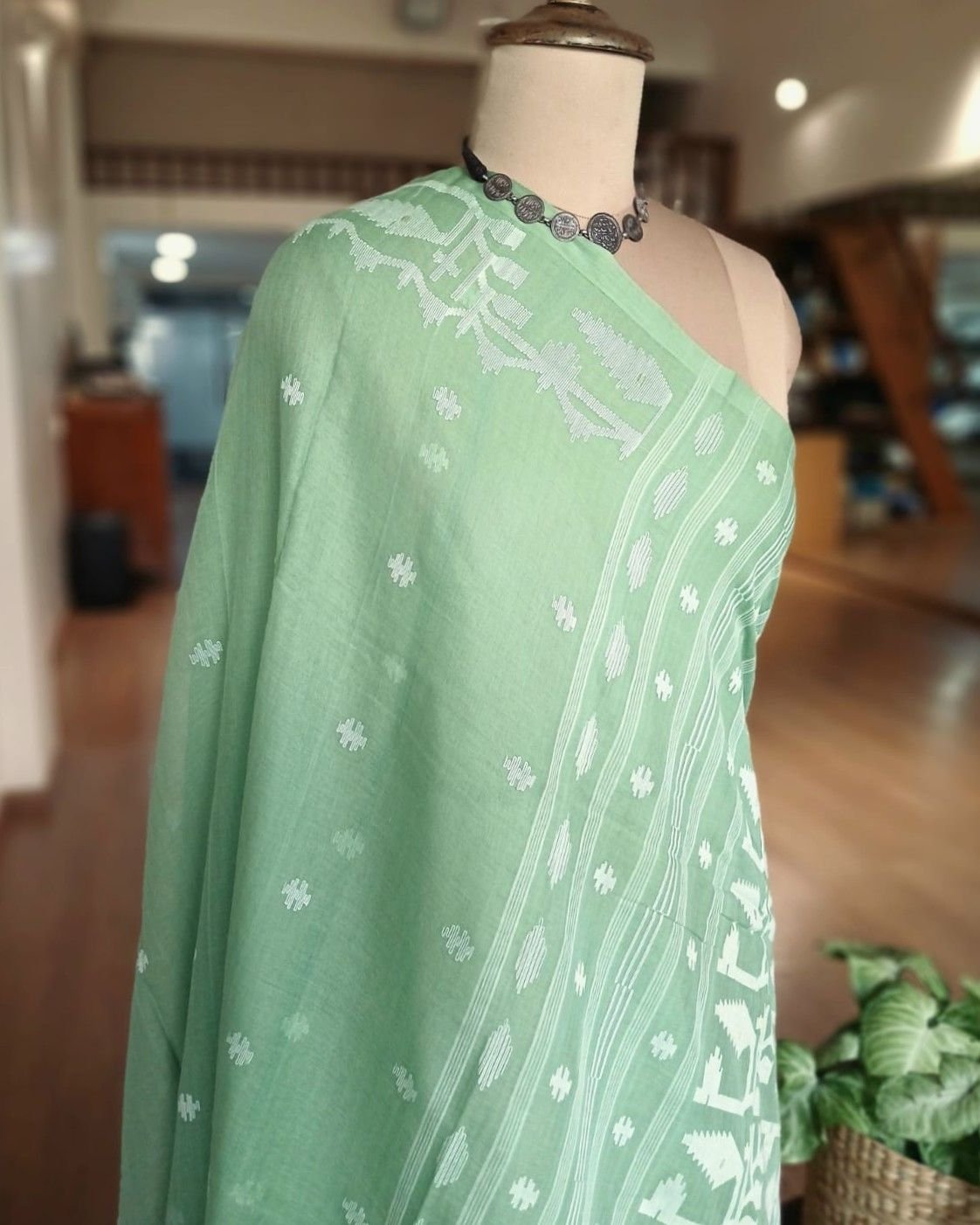 Soft Cotton Jamdani Handweave from Phulia – (JCHS0025) - Image 9