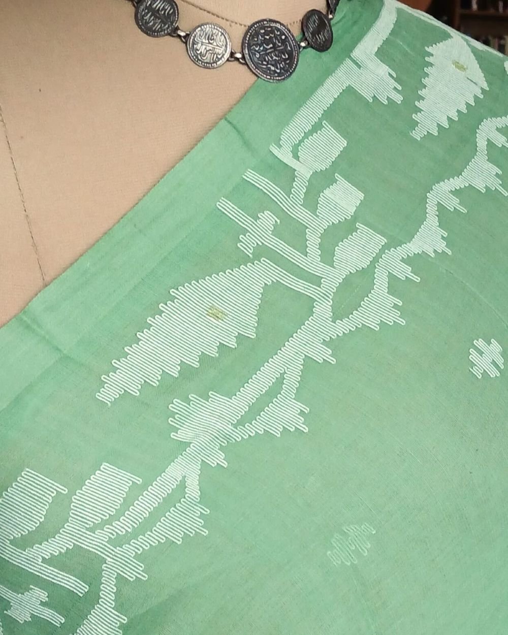 Soft Cotton Jamdani Handweave from Phulia – (JCHS0025) - Image 4