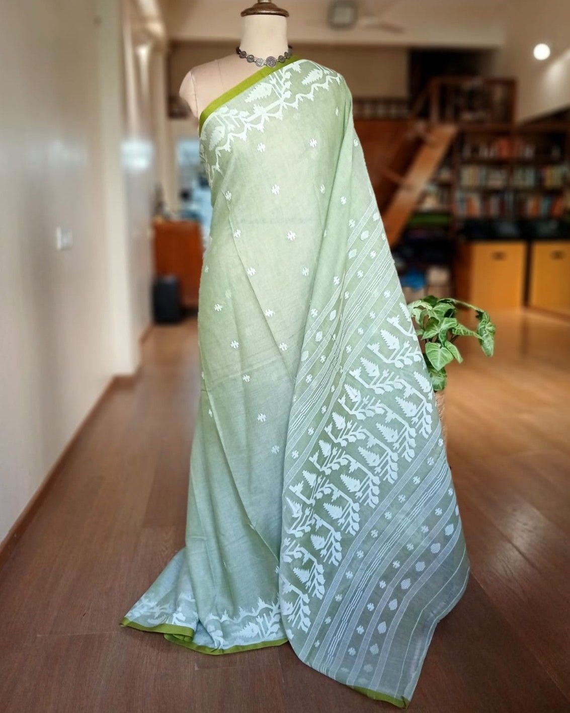Soft Cotton Jamdani Handweave from Phulia – (JCHS0016) - Image 2