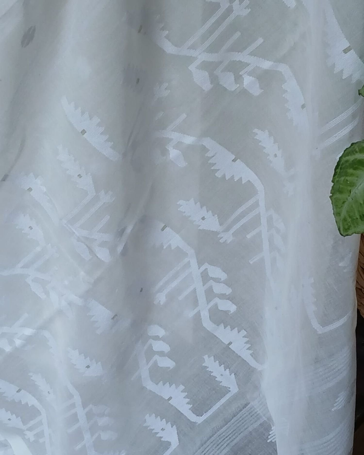 Soft Cotton Jamdani Handweave from Phulia – (JCHS0026) - Image 5