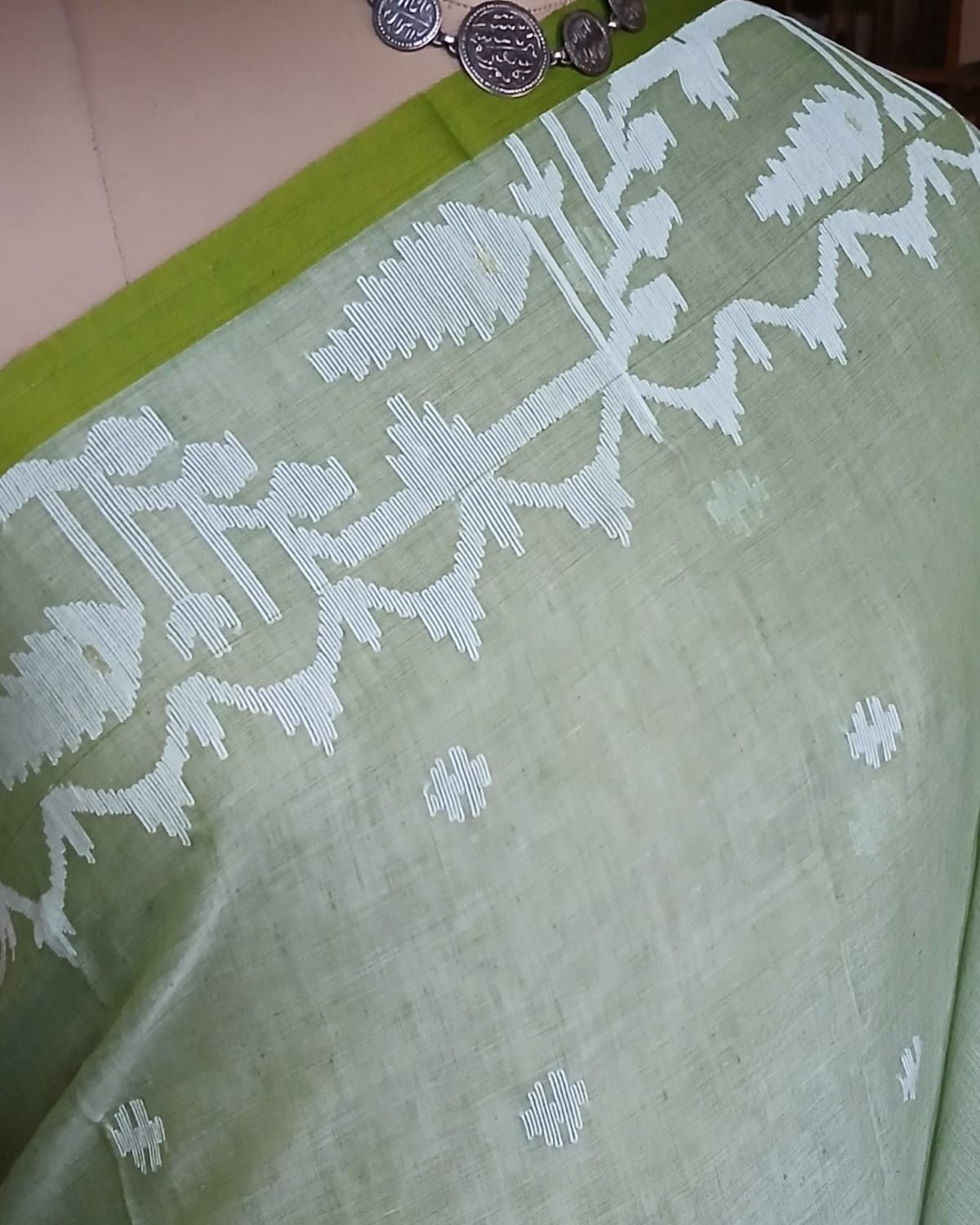 Soft Cotton Jamdani Handweave from Phulia – (JCHS0016) - Image 4