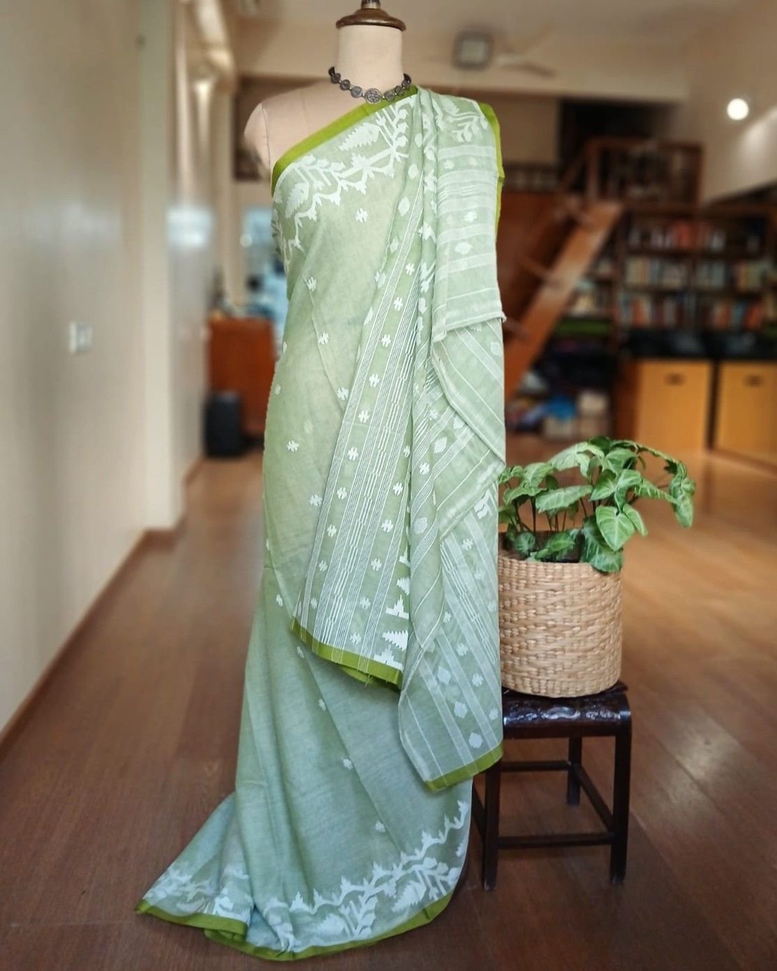 Soft Cotton Jamdani Handweave from Phulia – (JCHS0016) - Image 6