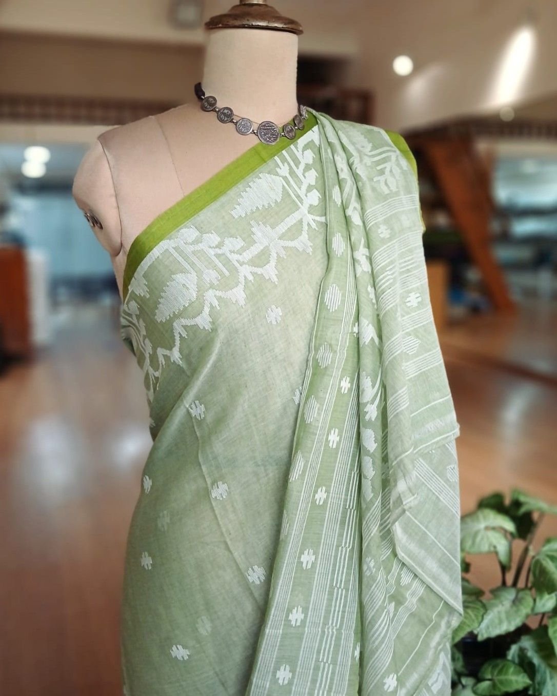 Soft Cotton Jamdani Handweave from Phulia – (JCHS0016) - Image 7