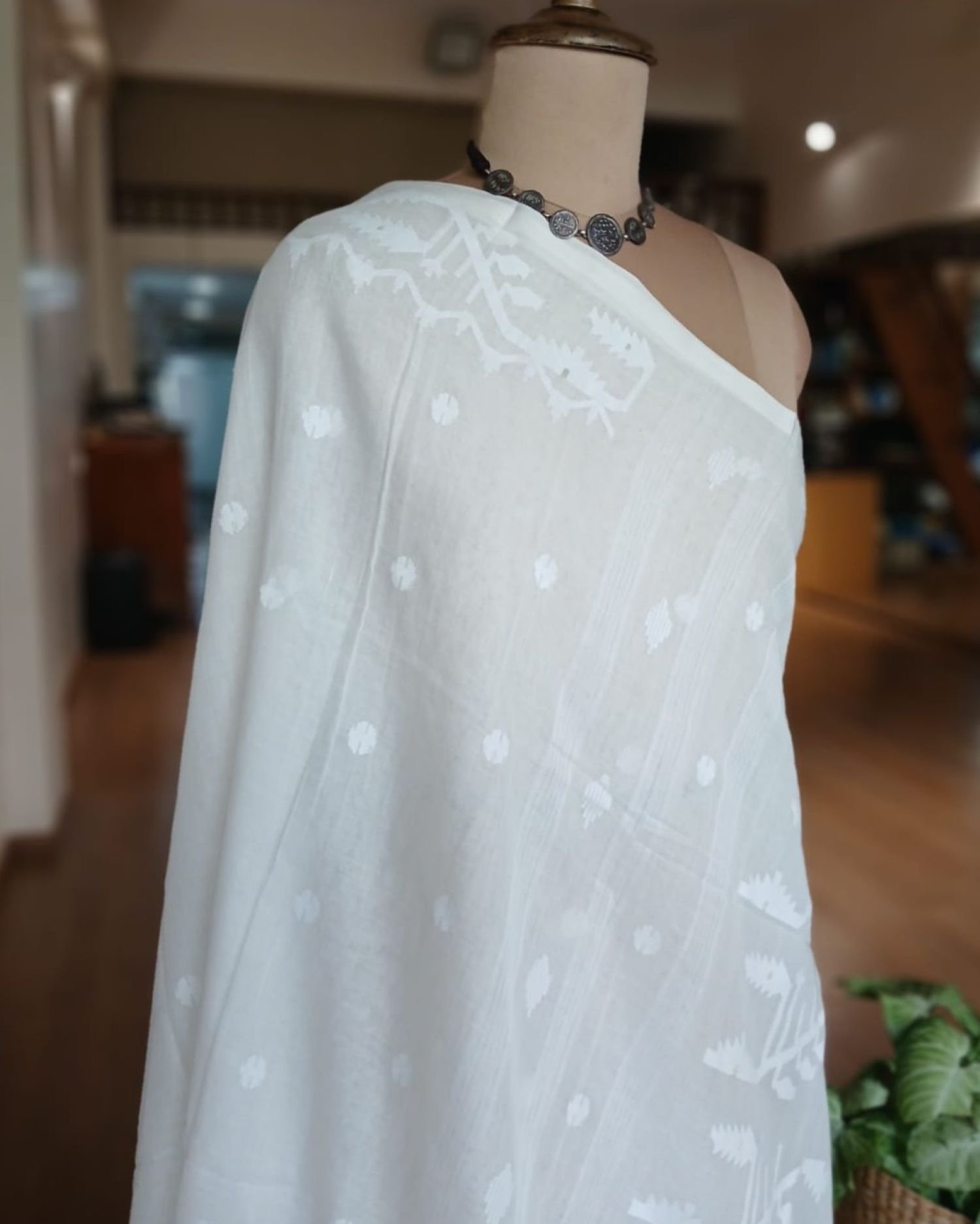 Soft Cotton Jamdani Handweave from Phulia – (JCHS0026) - Image 9