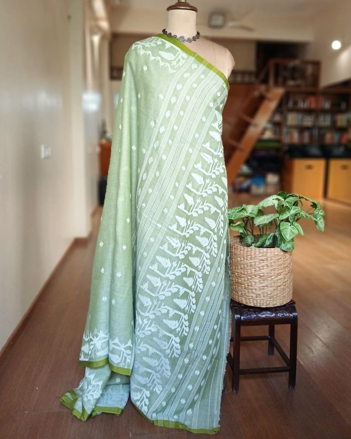 Soft Cotton Jamdani Handweave from Phulia – (JCHS0016) - Image 8