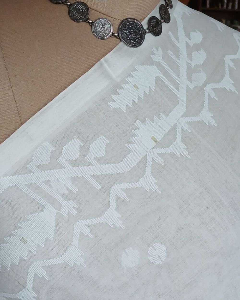 Soft Cotton Jamdani Handweave from Phulia – (JCHS0026) - Image 4