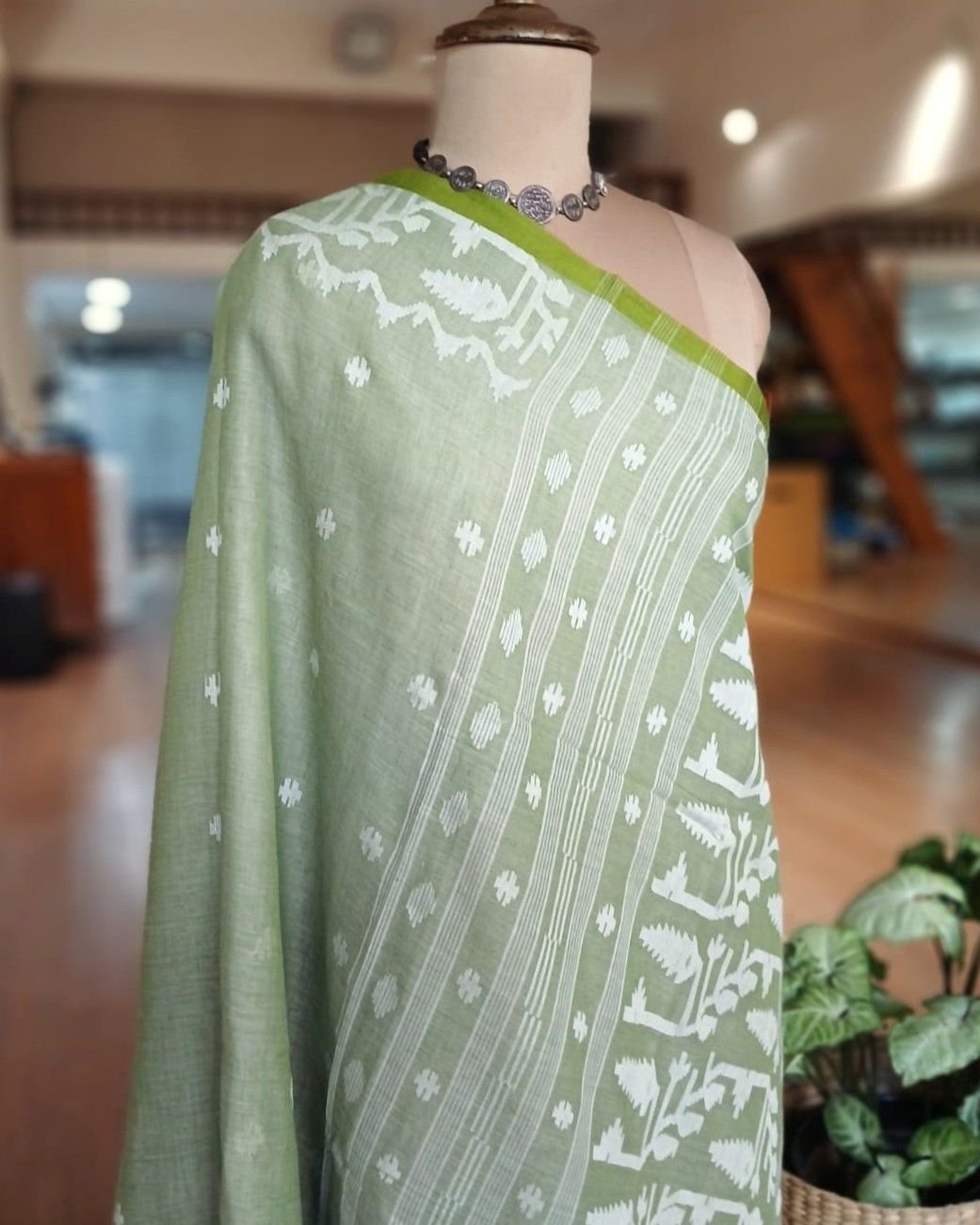 Soft Cotton Jamdani Handweave from Phulia – (JCHS0016) - Image 9