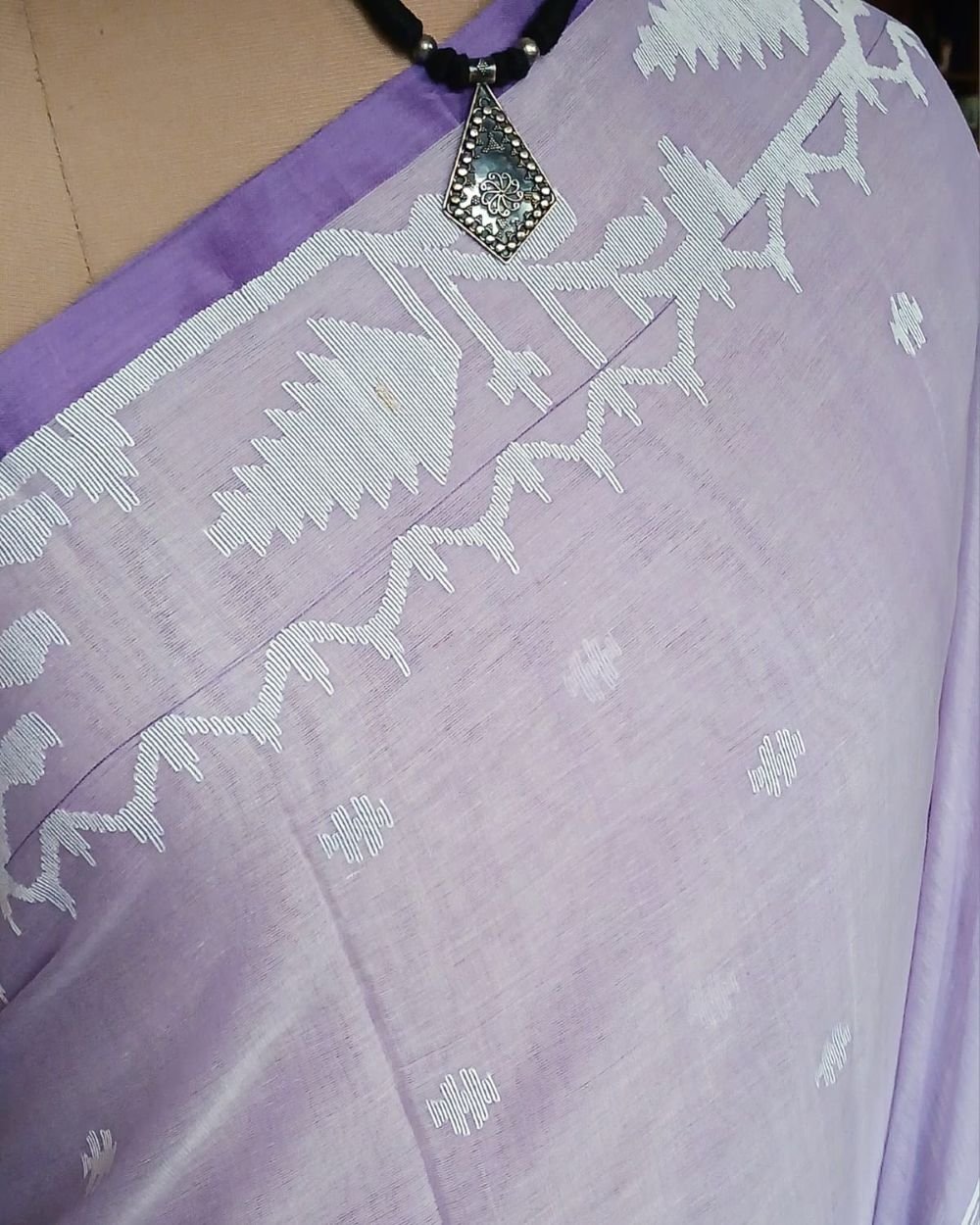 Soft Cotton Jamdani Handweave from Phulia – (JCHS0028) - Image 3