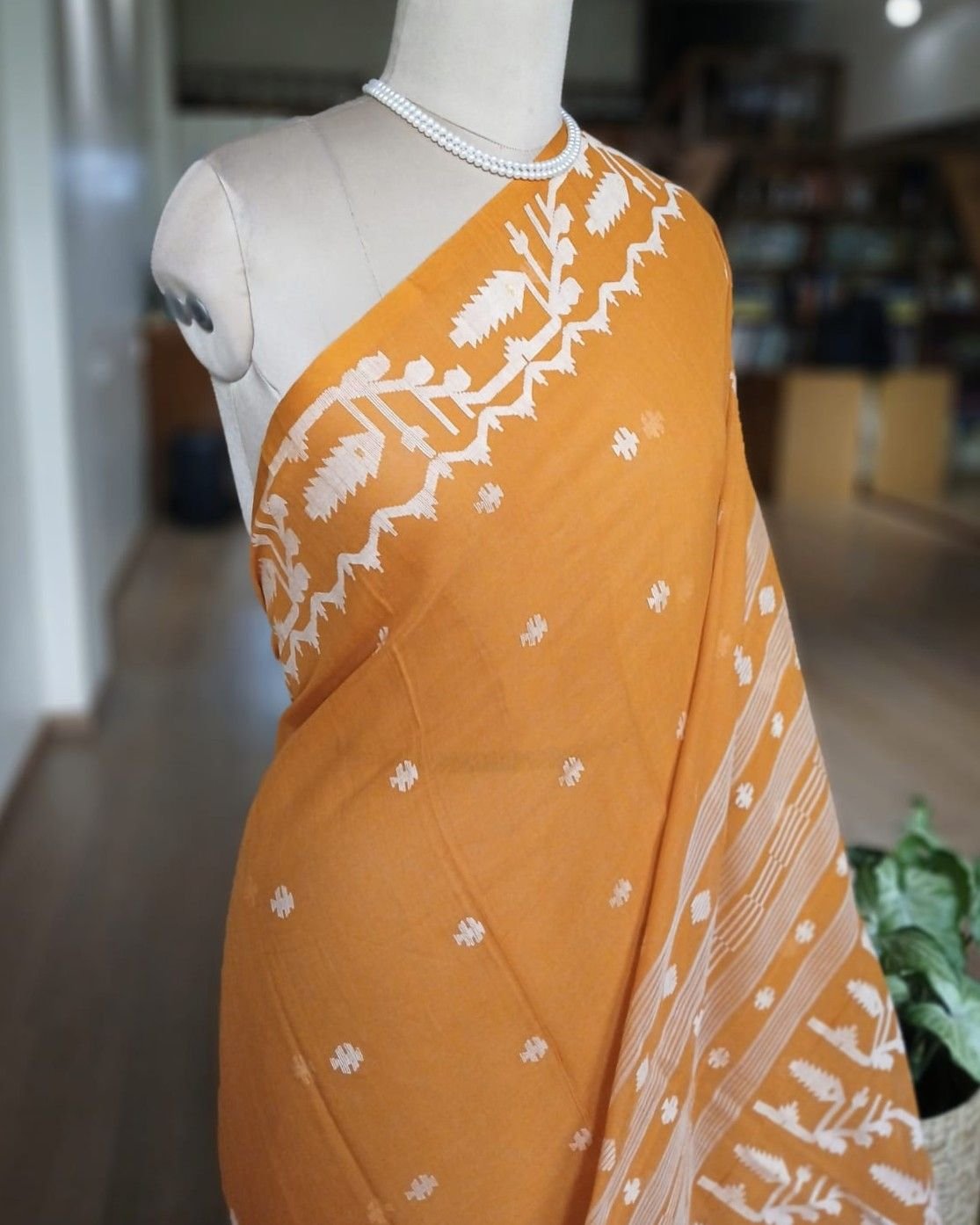 Soft Cotton Jamdani Handweave from Phulia – (JCHS0027) - Image 3