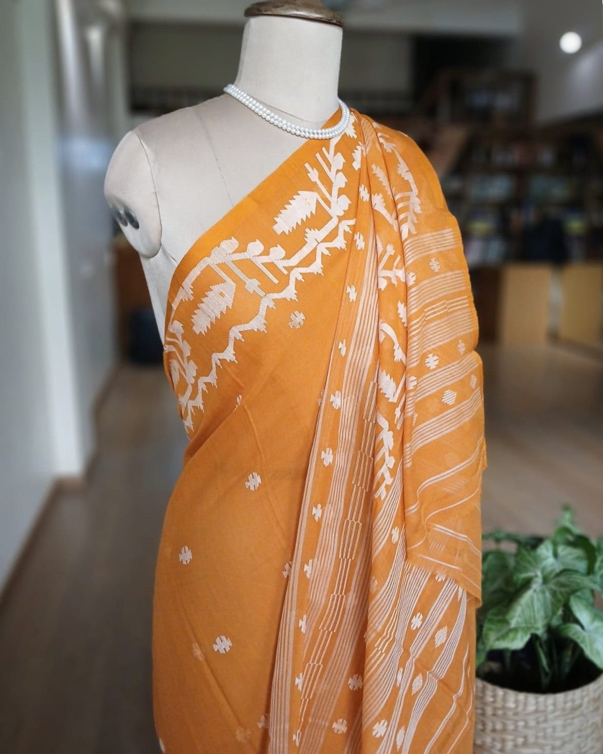Soft Cotton Jamdani Handweave from Phulia – (JCHS0027) - Image 5