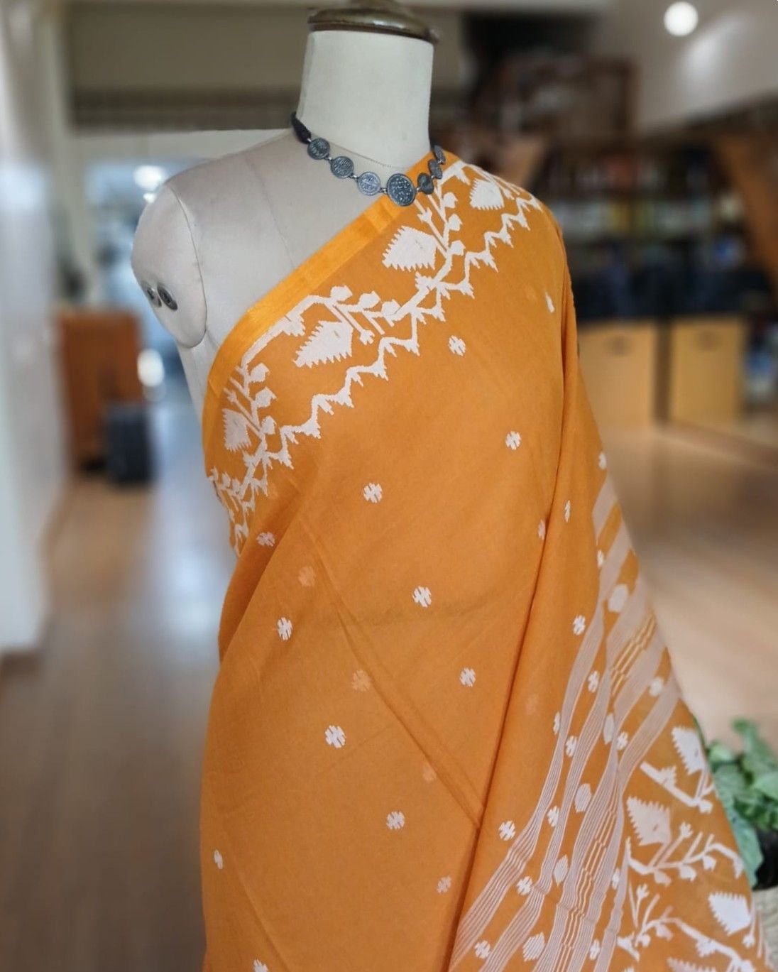 Soft Cotton Jamdani Handweave from Phulia – (JCHS0029) - Image 3