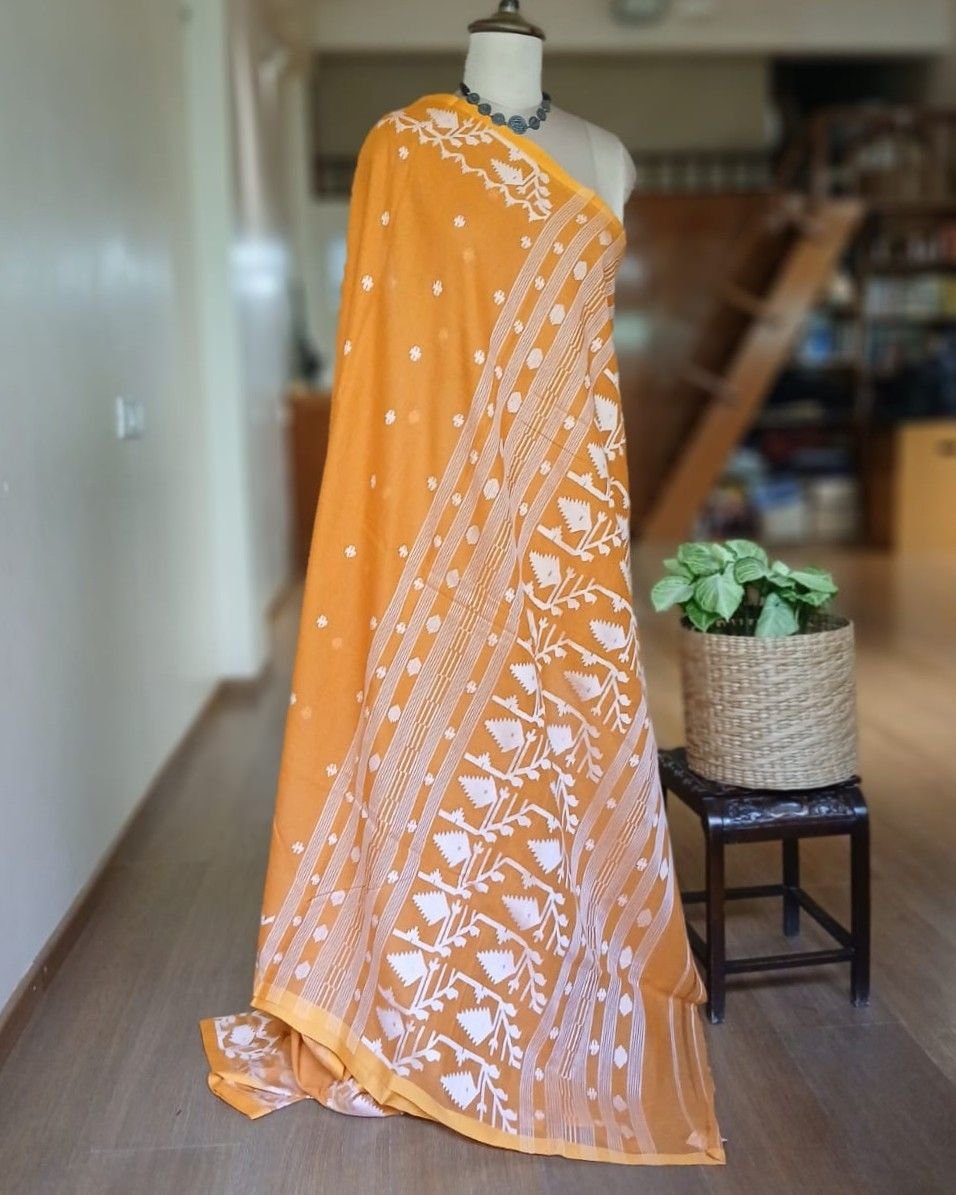 Soft Cotton Jamdani Handweave from Phulia – (JCHS0029) - Image 7