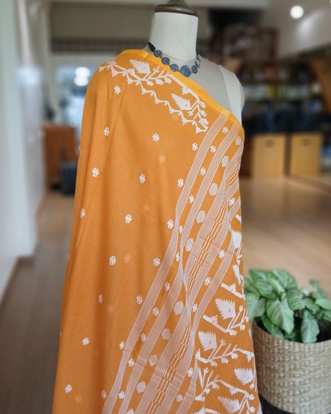 Soft Cotton Jamdani Handweave from Phulia – (JCHS0029) - Image 8