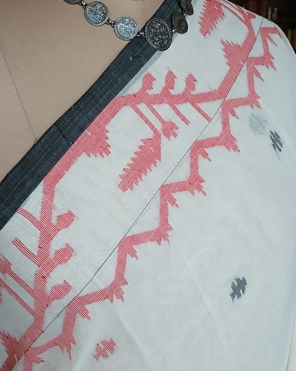 Soft Cotton Jamdani Handweave from Phulia – (JCHS0018) - Image 4