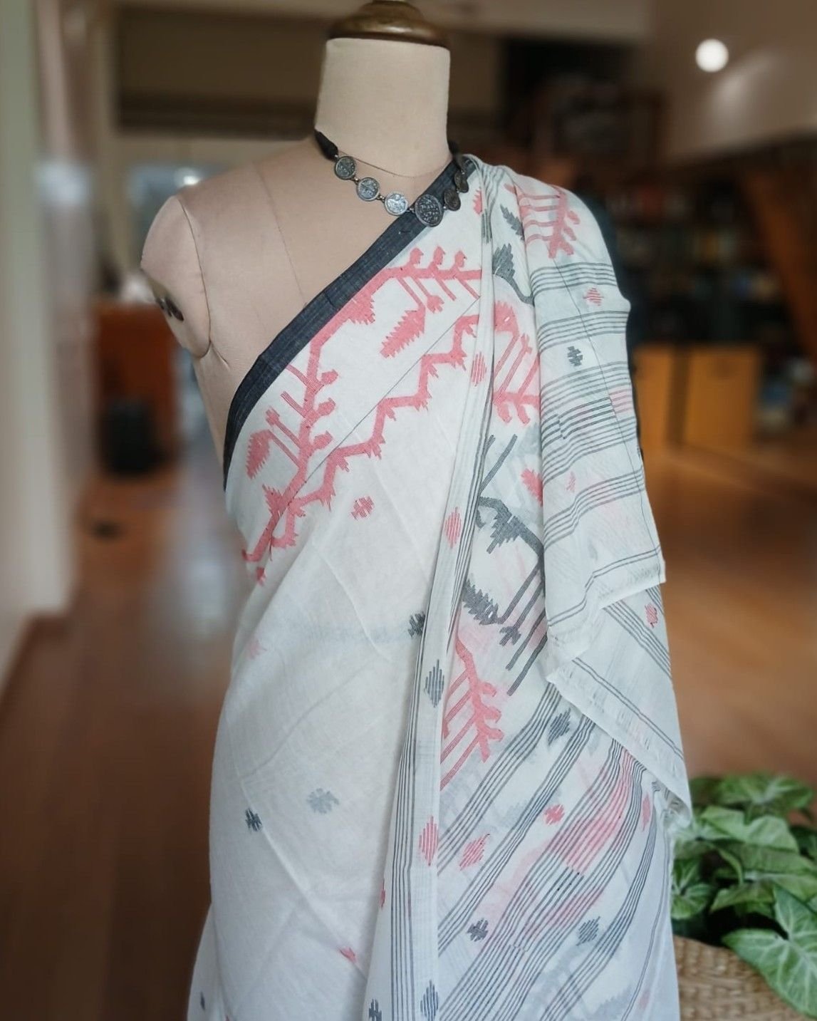 Soft Cotton Jamdani Handweave from Phulia – (JCHS0018) - Image 7