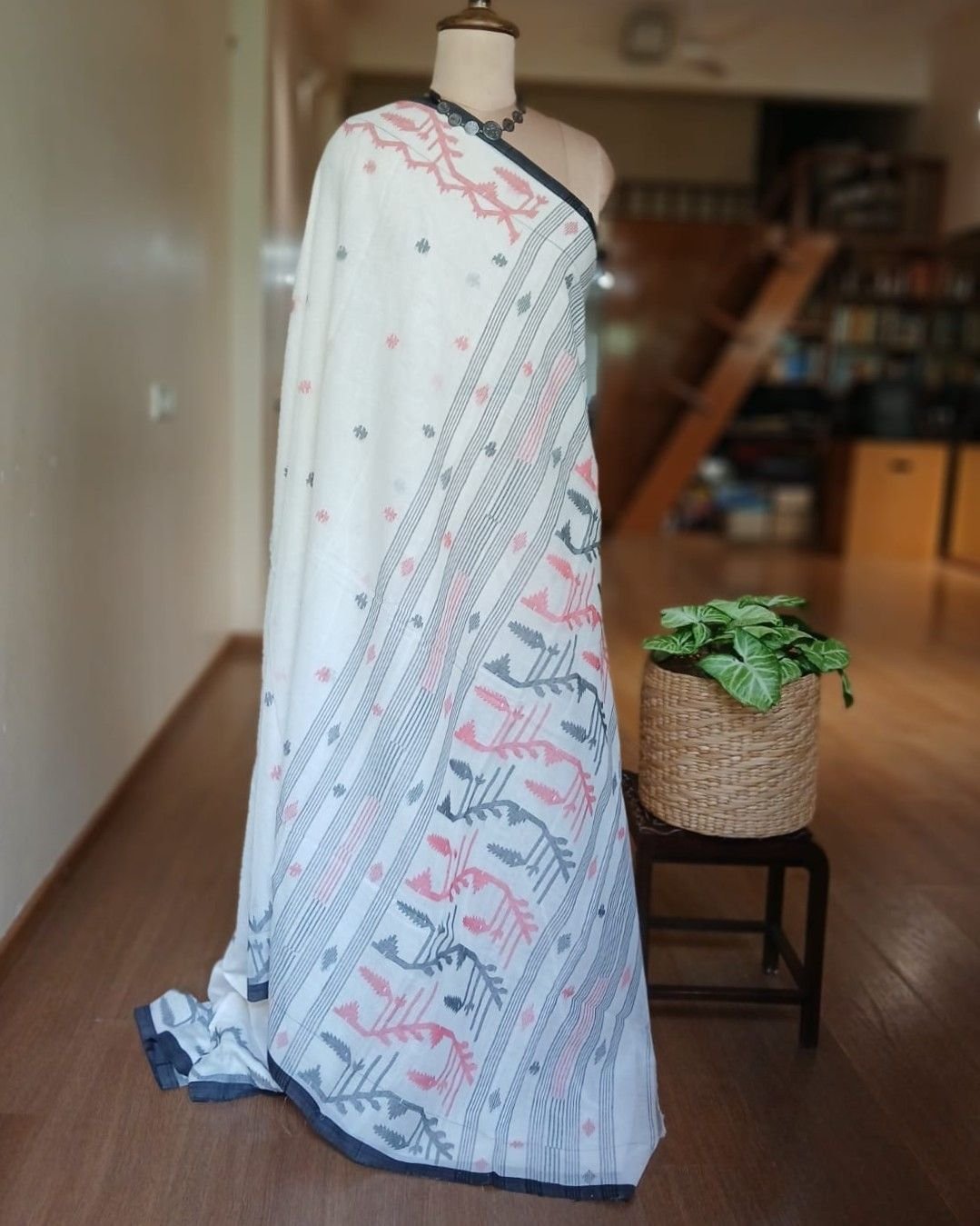 Soft Cotton Jamdani Handweave from Phulia – (JCHS0018) - Image 8