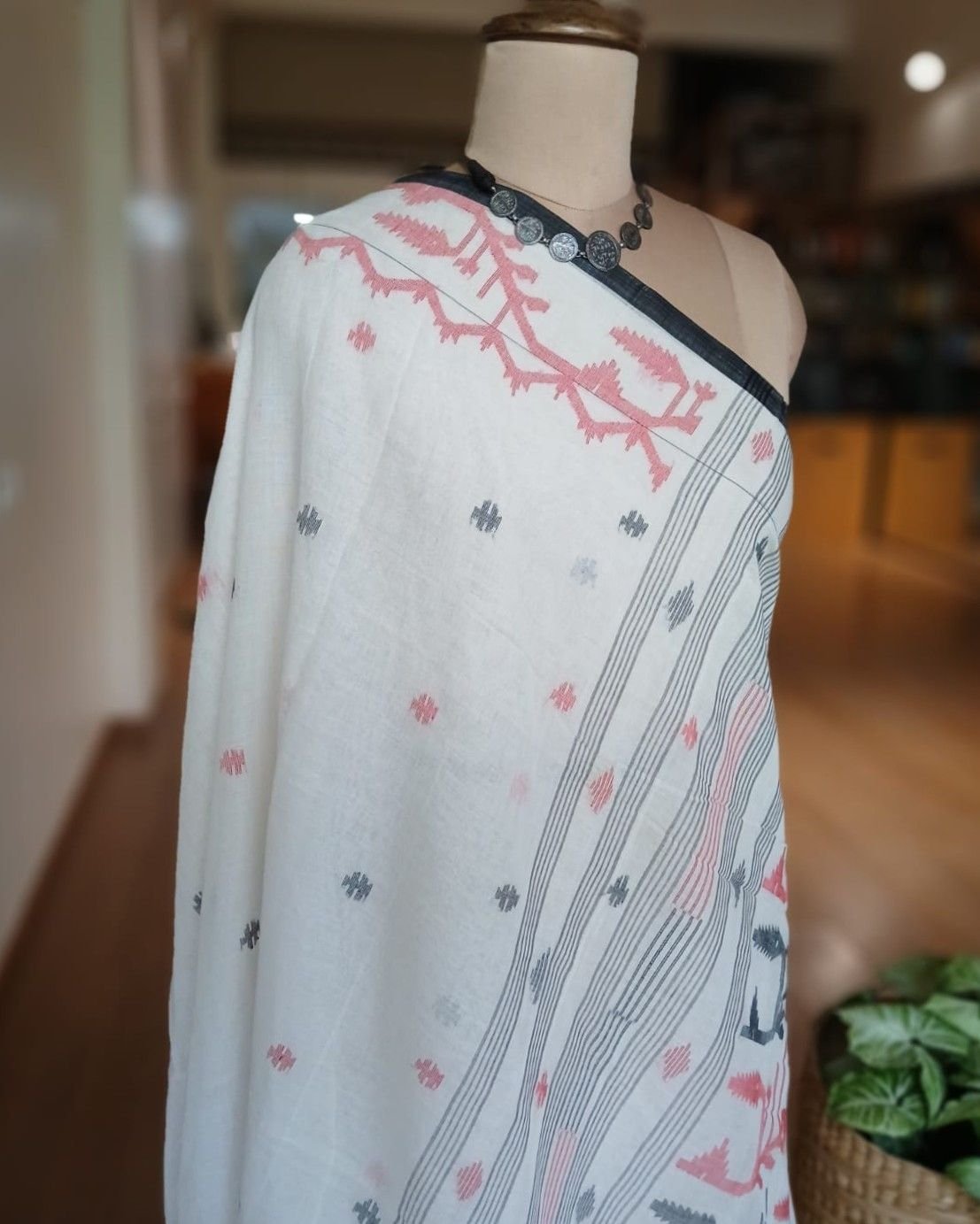 Soft Cotton Jamdani Handweave from Phulia – (JCHS0018) - Image 9