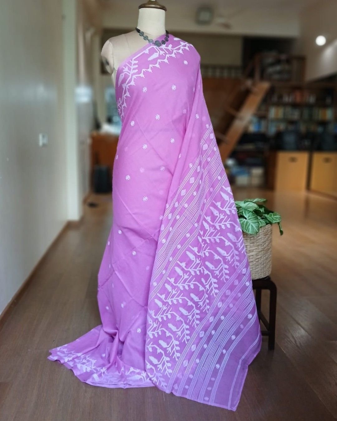 Soft Cotton Jamdani Handweave from Phulia – (JCHS0019) - Image 2