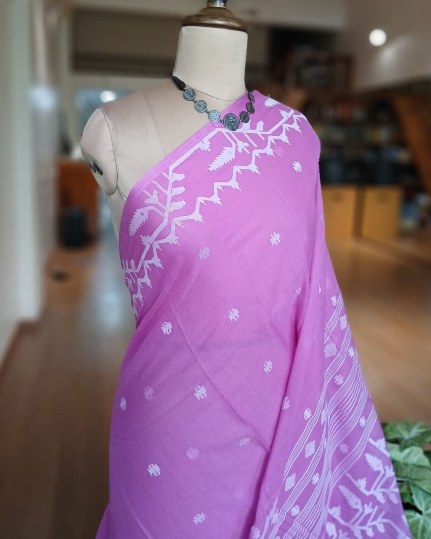 Soft Cotton Jamdani Handweave from Phulia – (JCHS0019) - Image 3