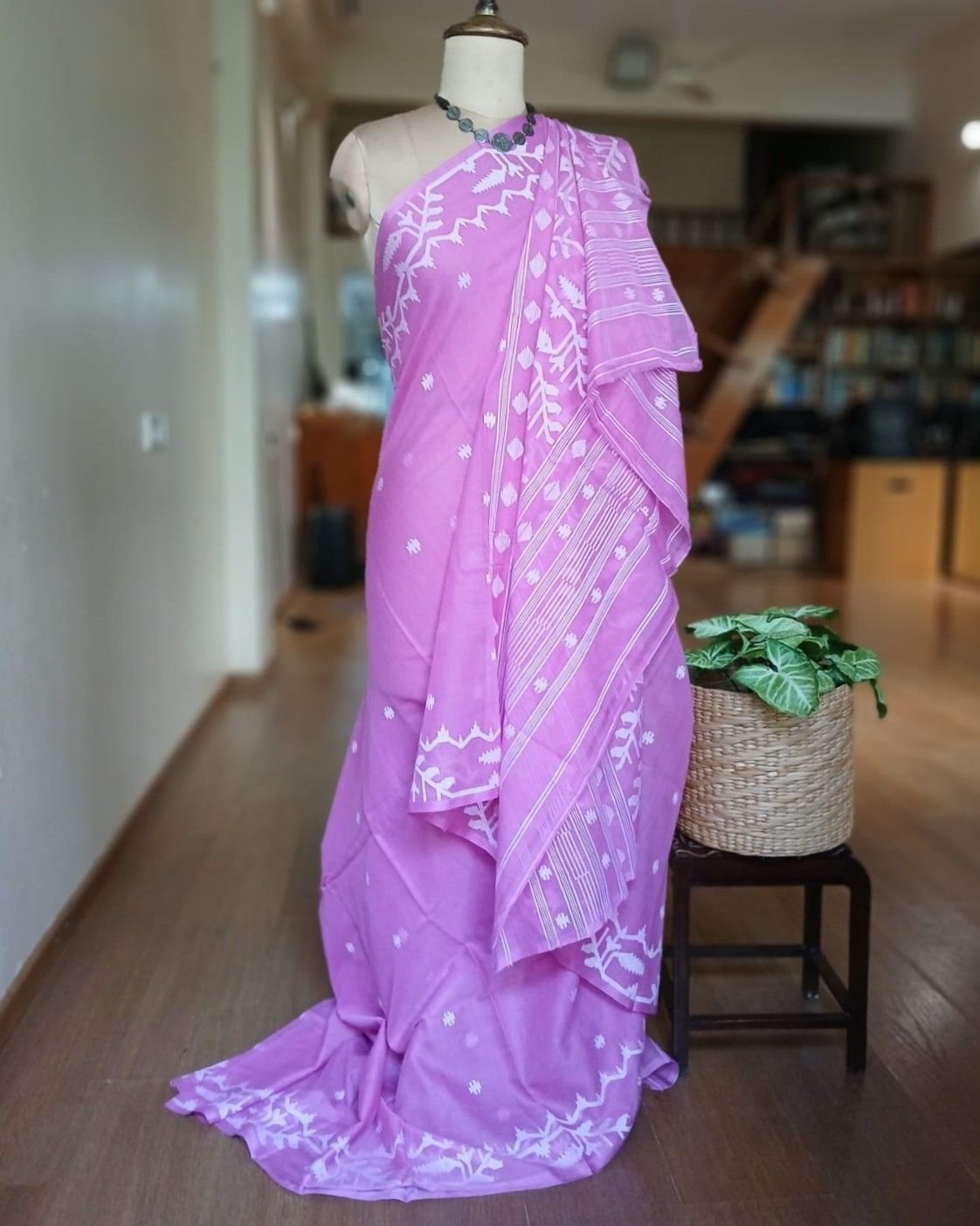 Soft Cotton Jamdani Handweave from Phulia – (JCHS0019) - Image 6
