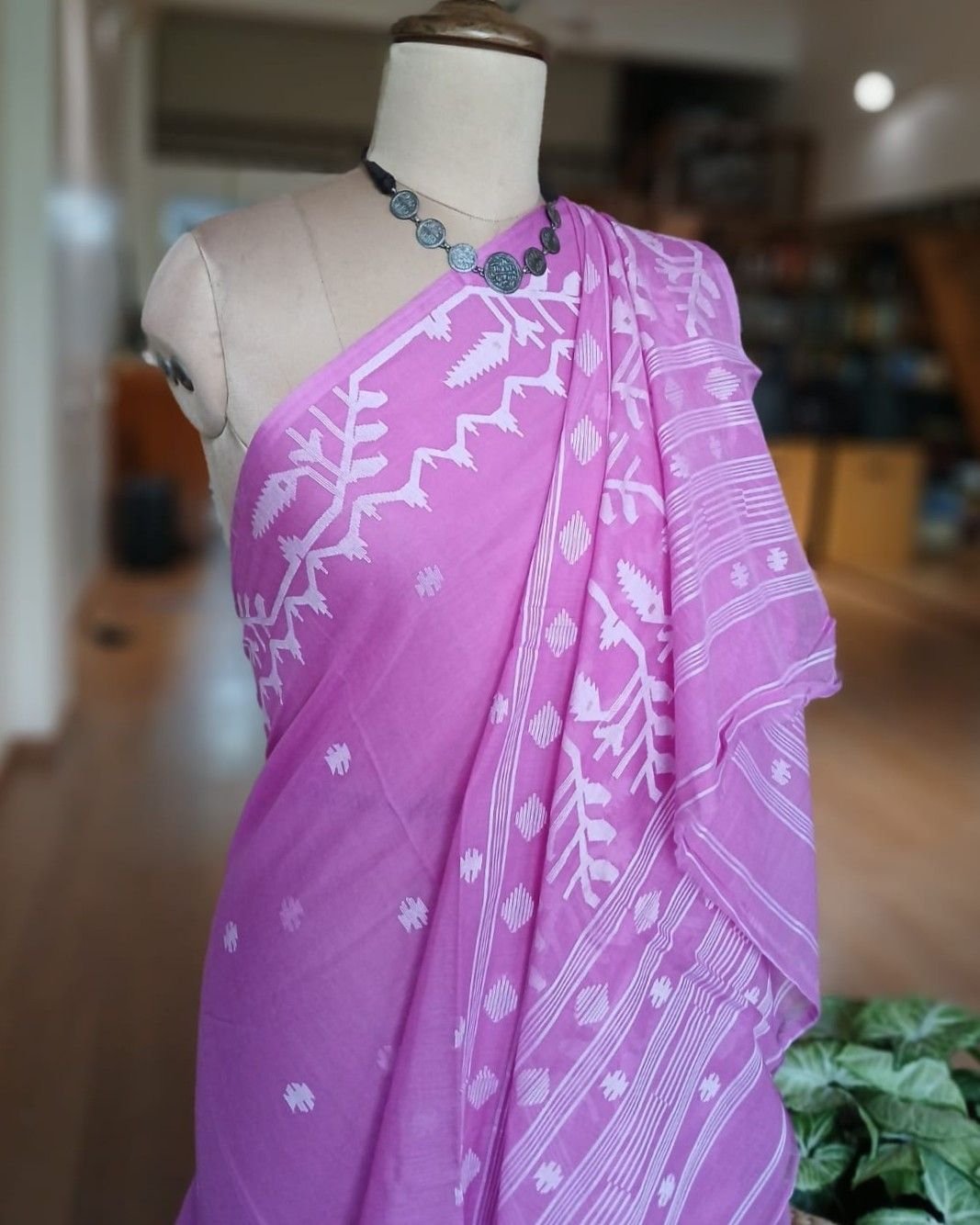 Soft Cotton Jamdani Handweave from Phulia – (JCHS0019) - Image 7