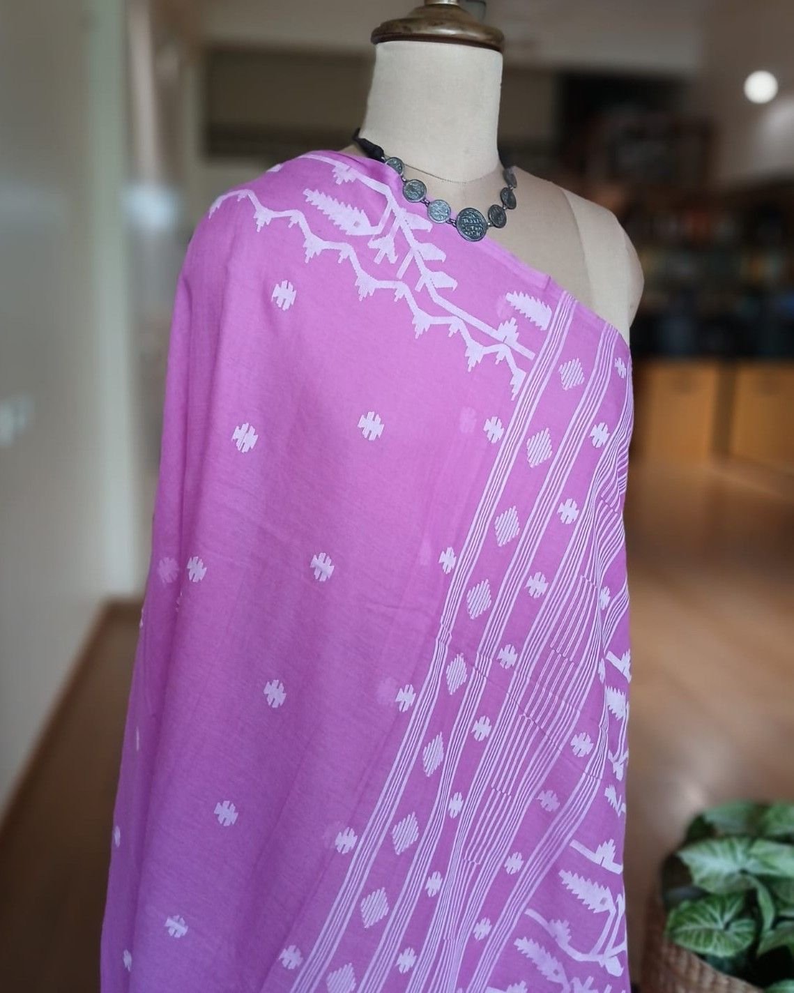 Soft Cotton Jamdani Handweave from Phulia – (JCHS0019) - Image 9