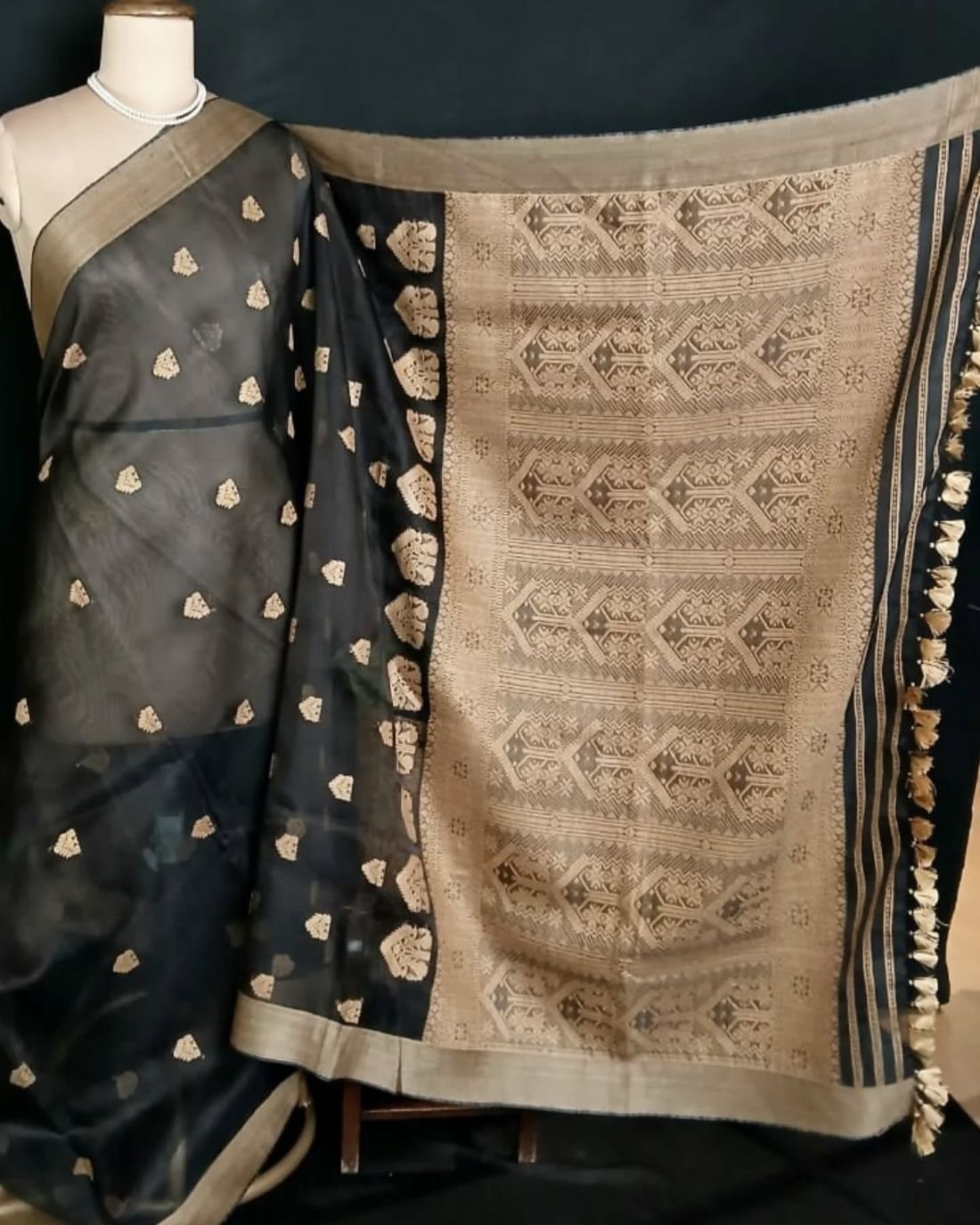 Assam Kesapaat saree in Mulberry Silk x Cotton - (AMSS0001) - Image 2