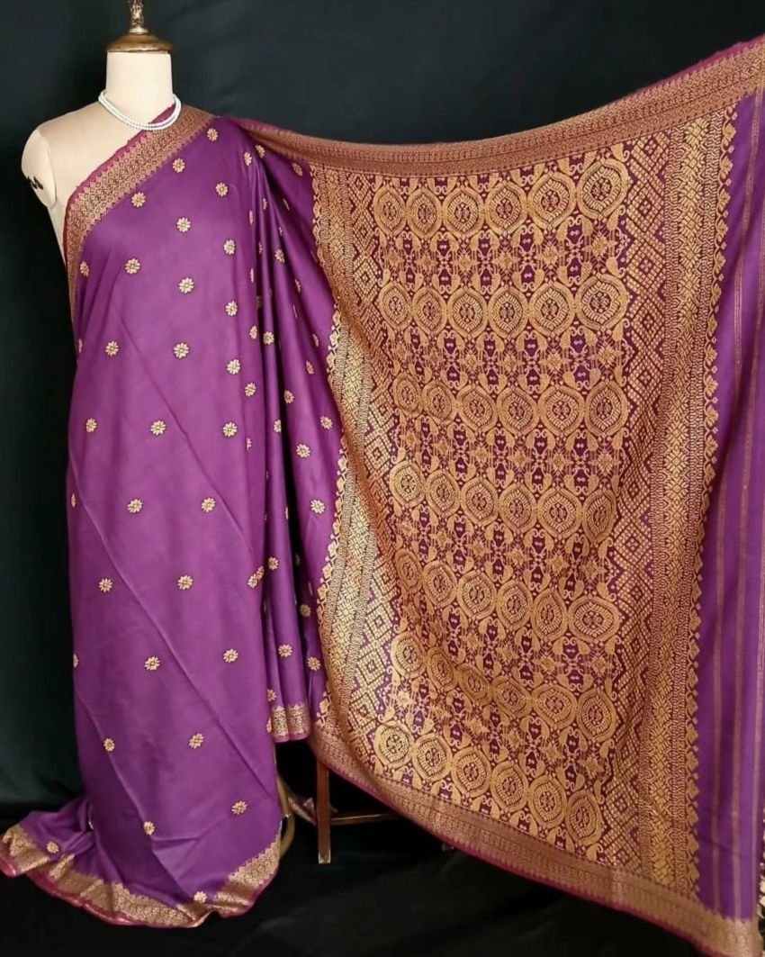 Ahimsa Eri Silk saree from Sualkuchi in Assam - (AESS0021) - Image 3