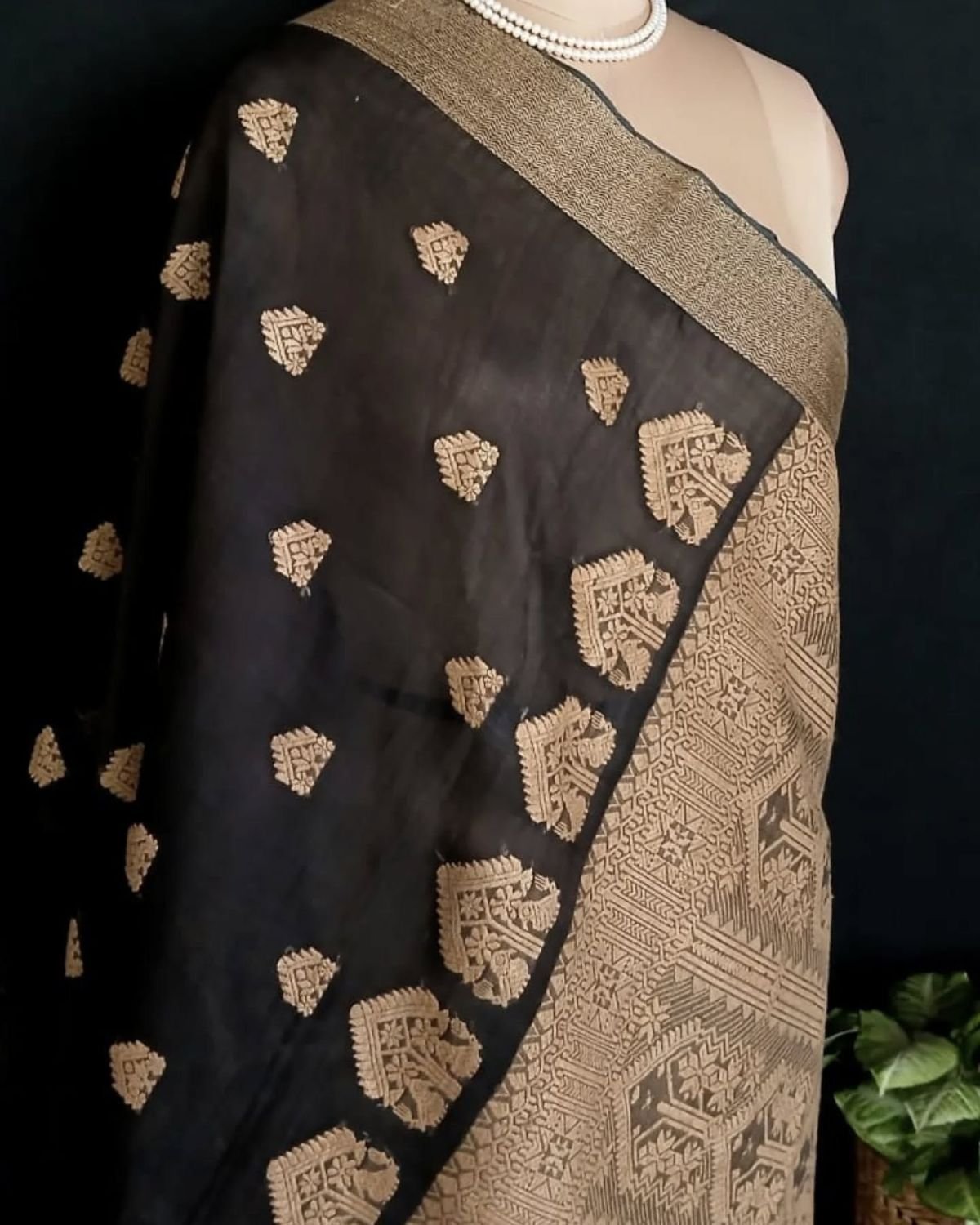 Assam Kesapaat saree in Mulberry Silk x Cotton - (AMSS0001) - Image 5