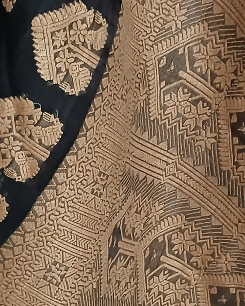 Assam Kesapaat saree in Mulberry Silk x Cotton - (AMSS0001) - Image 6