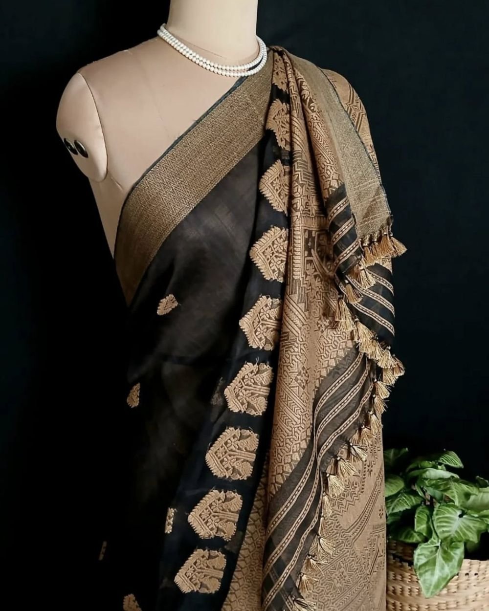 Assam Kesapaat saree in Mulberry Silk x Cotton - (AMSS0001) - Image 7