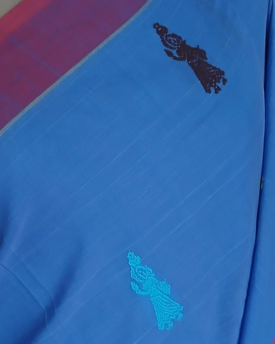 Gollabhama (milkmaid / gopika) handweave saree in cotton – (WGHS1025) - Image 4