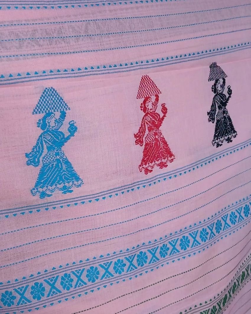 Gollabhama (milkmaid / gopika) handweave saree in cotton – (WGHS1016) - Image 4