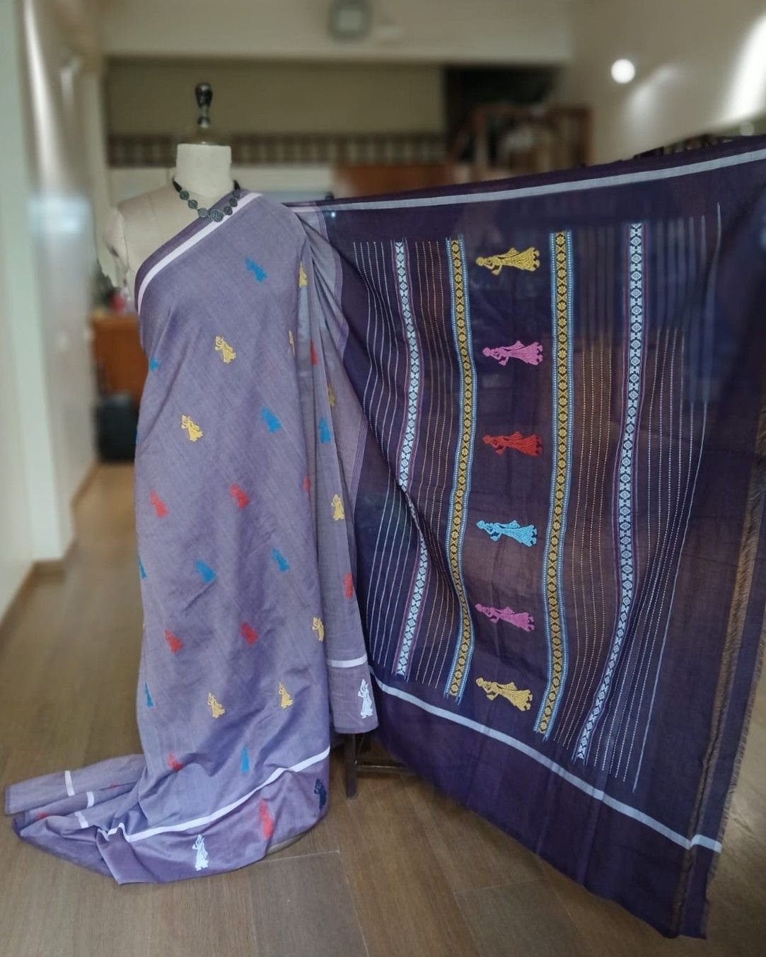 Gollabhama (milkmaid / gopika) handweave saree in cotton – (WGHS1019)