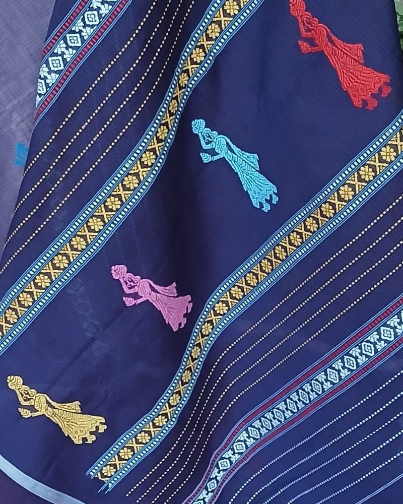 Gollabhama (milkmaid / gopika) handweave saree in cotton – (WGHS1019) - Image 6