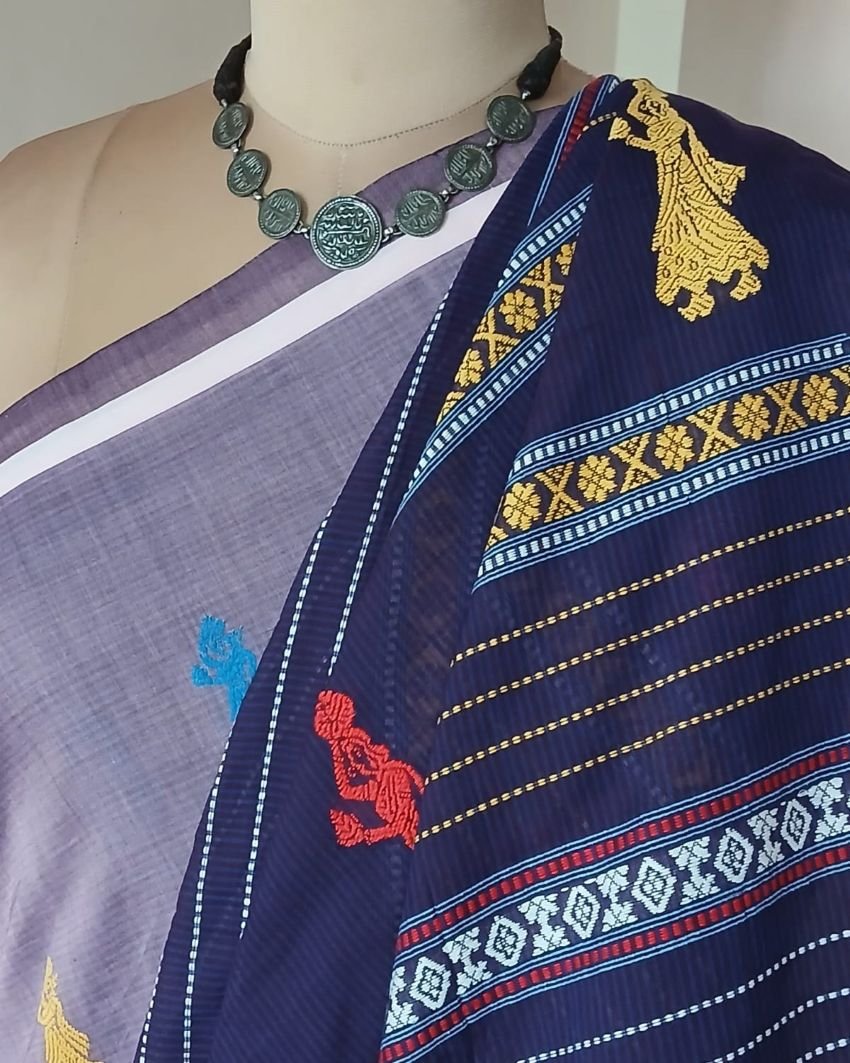 Gollabhama (milkmaid / gopika) handweave saree in cotton – (WGHS1019) - Image 8